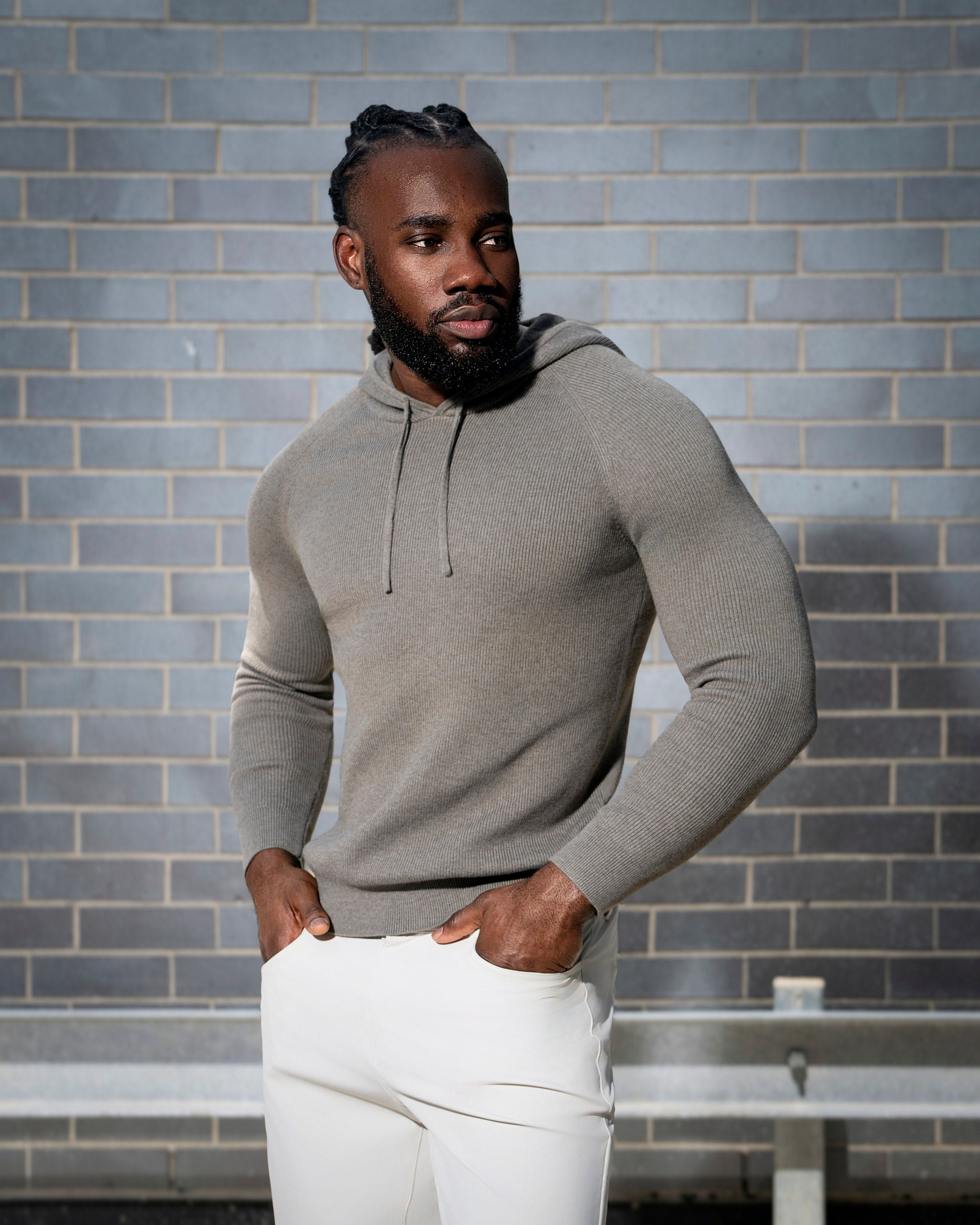 Heavy Knit Hoodie - Ash Olive