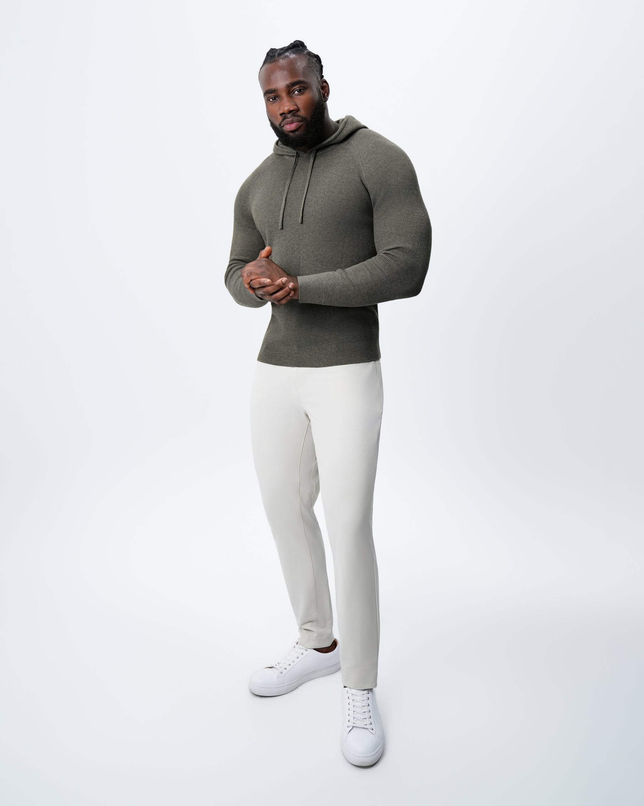 Heavy Knit Hoodie - Ash Olive