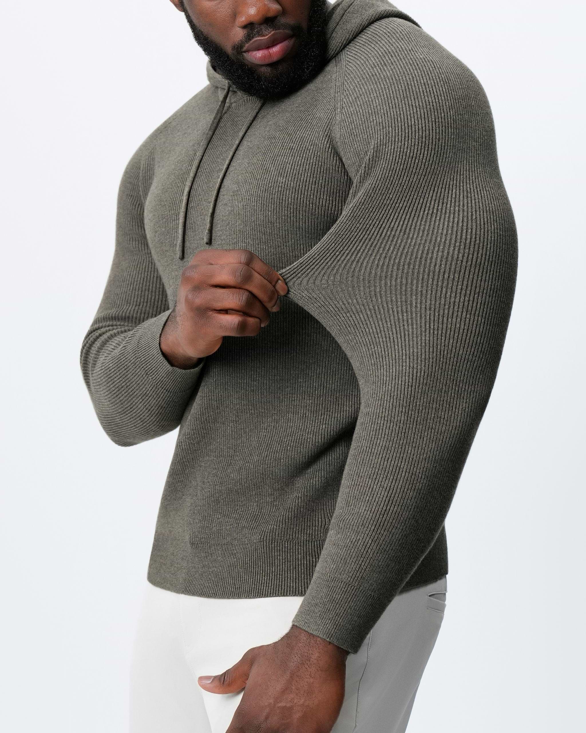 Heavy Knit Hoodie - Ash Olive