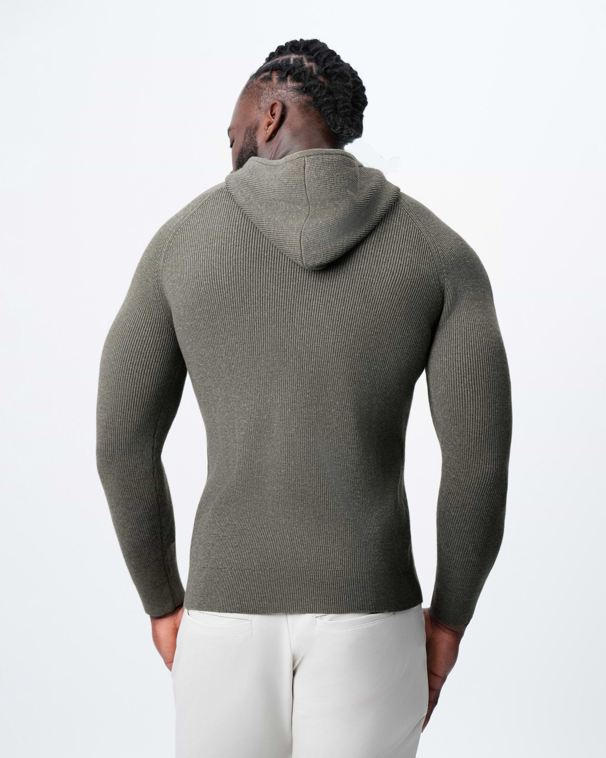 Heavy Knit Hoodie - Ash Olive