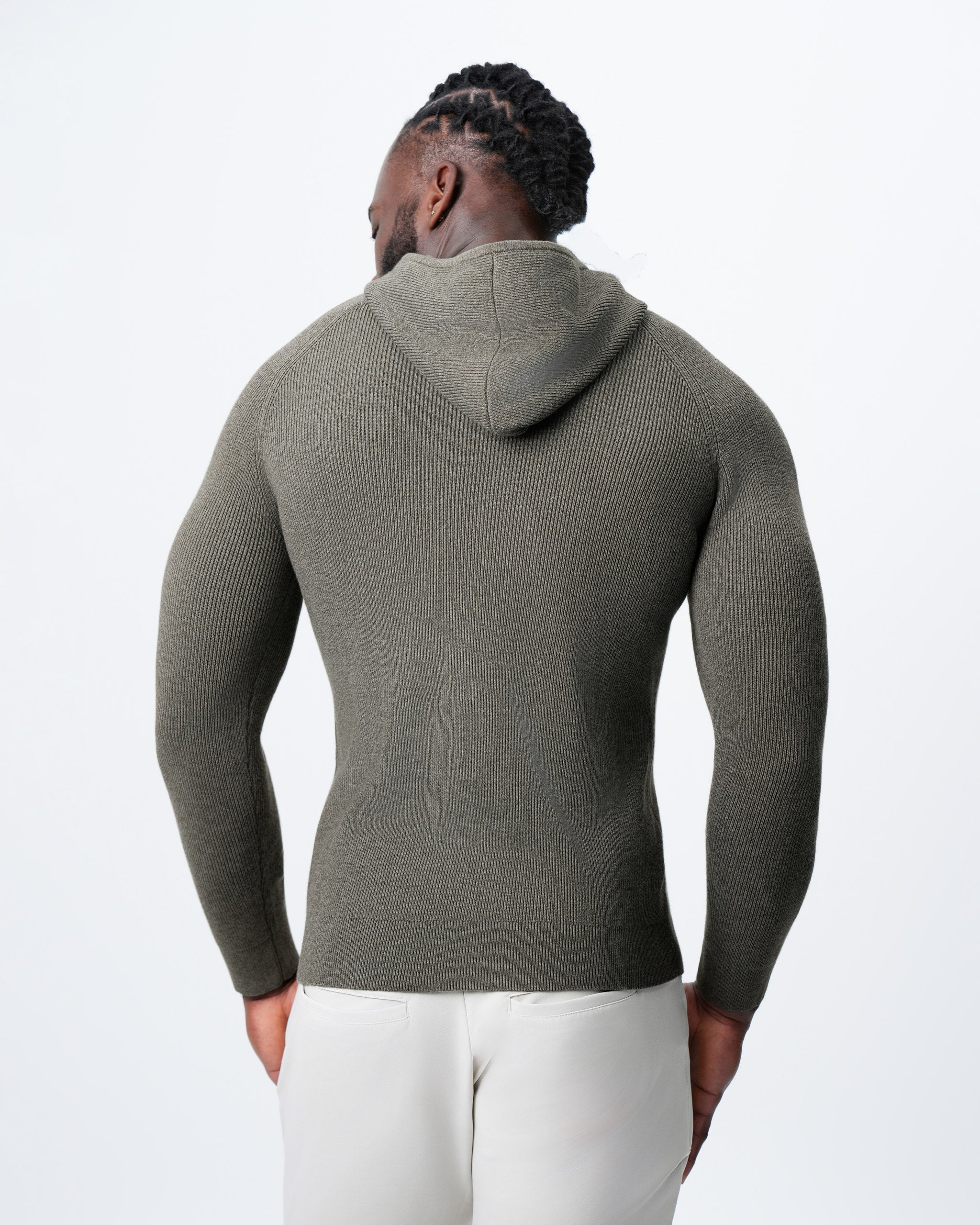 Heavy Knit Hoodie - Ash Olive