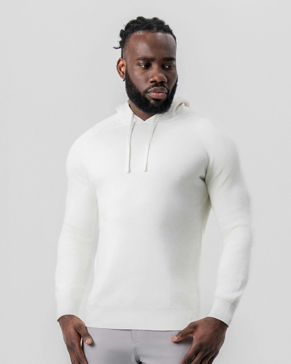 Heavy Knit Hoodie - Cream