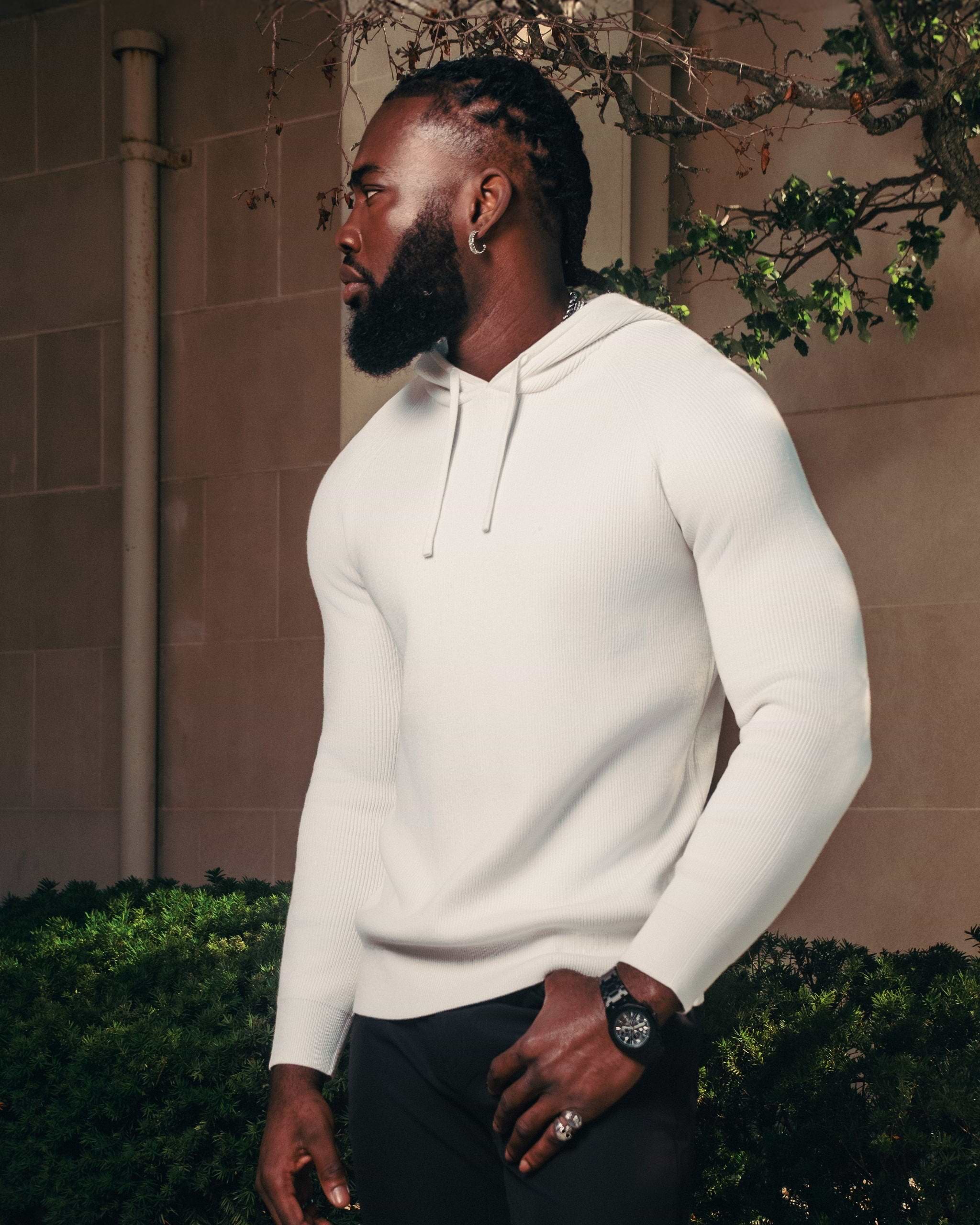 Heavy Knit Hoodie - Cream