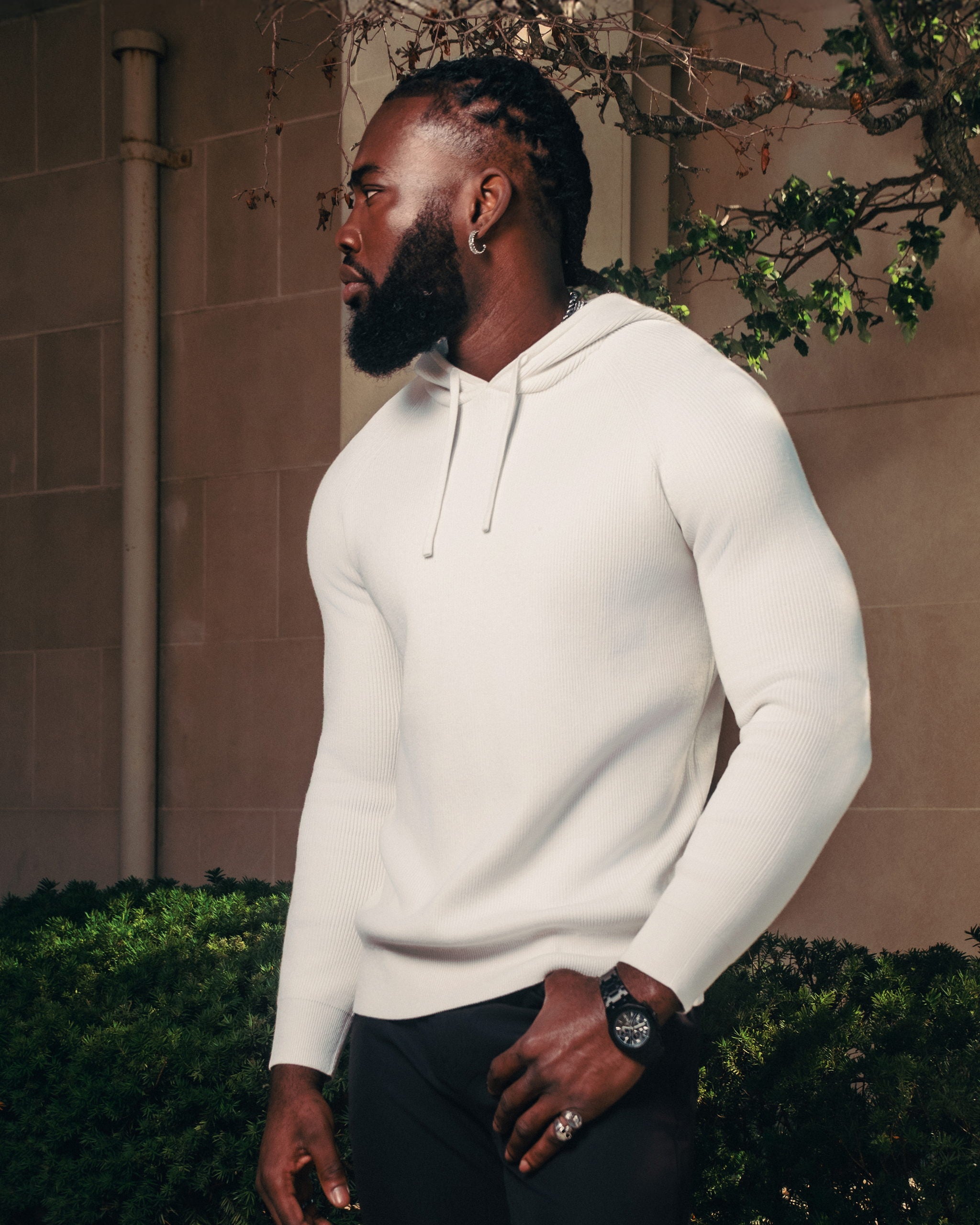 Heavy Knit Hoodie - Cream