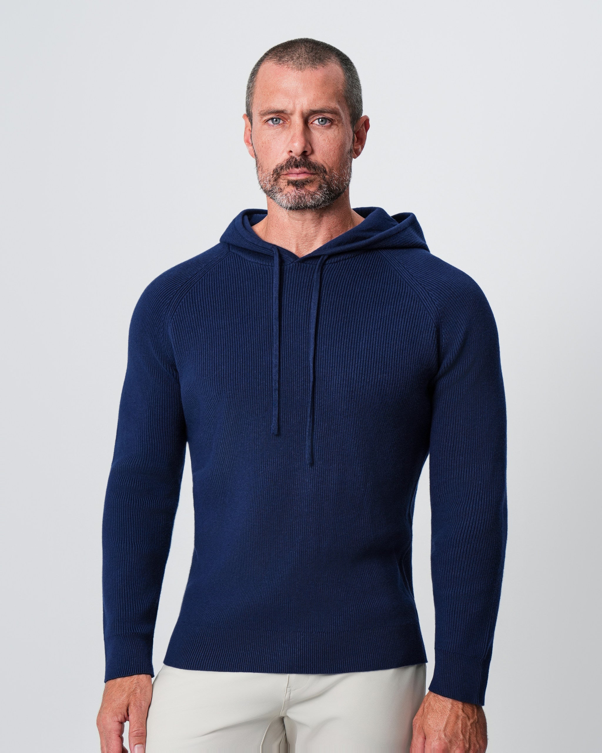 Heavy Knit Hoodie - Deep Navy