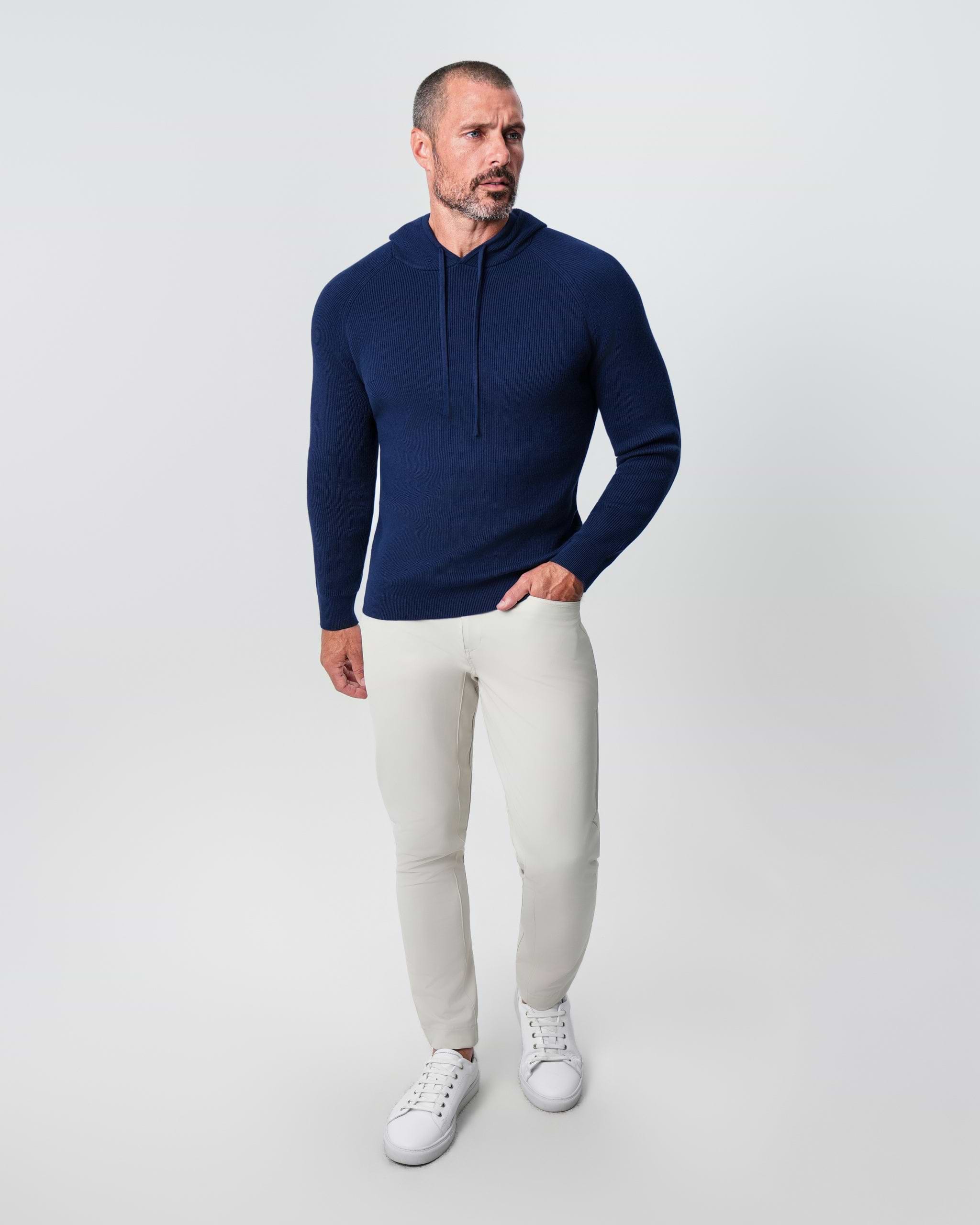 Heavy Knit Hoodie - Deep Navy