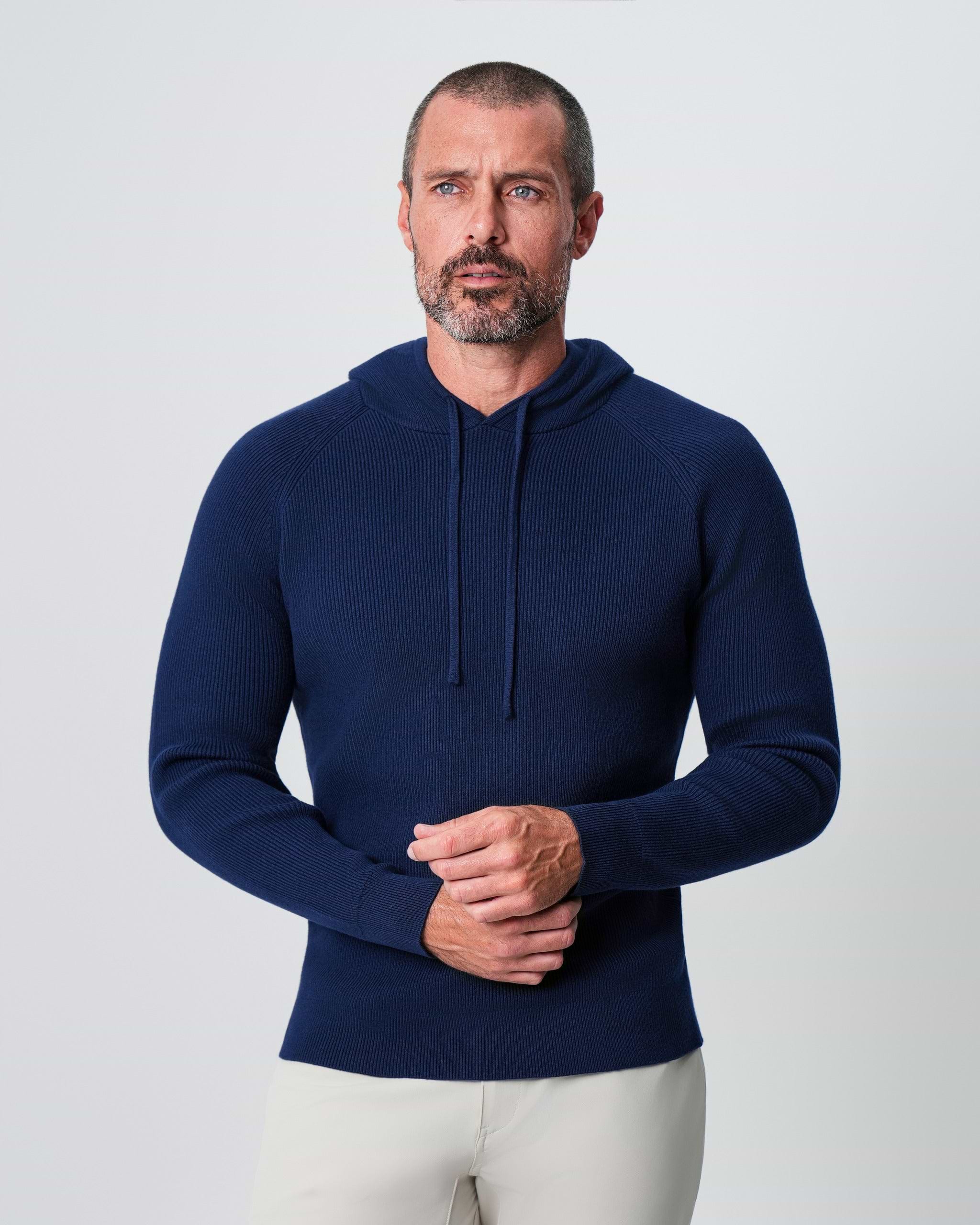 Heavy Knit Hoodie - Deep Navy