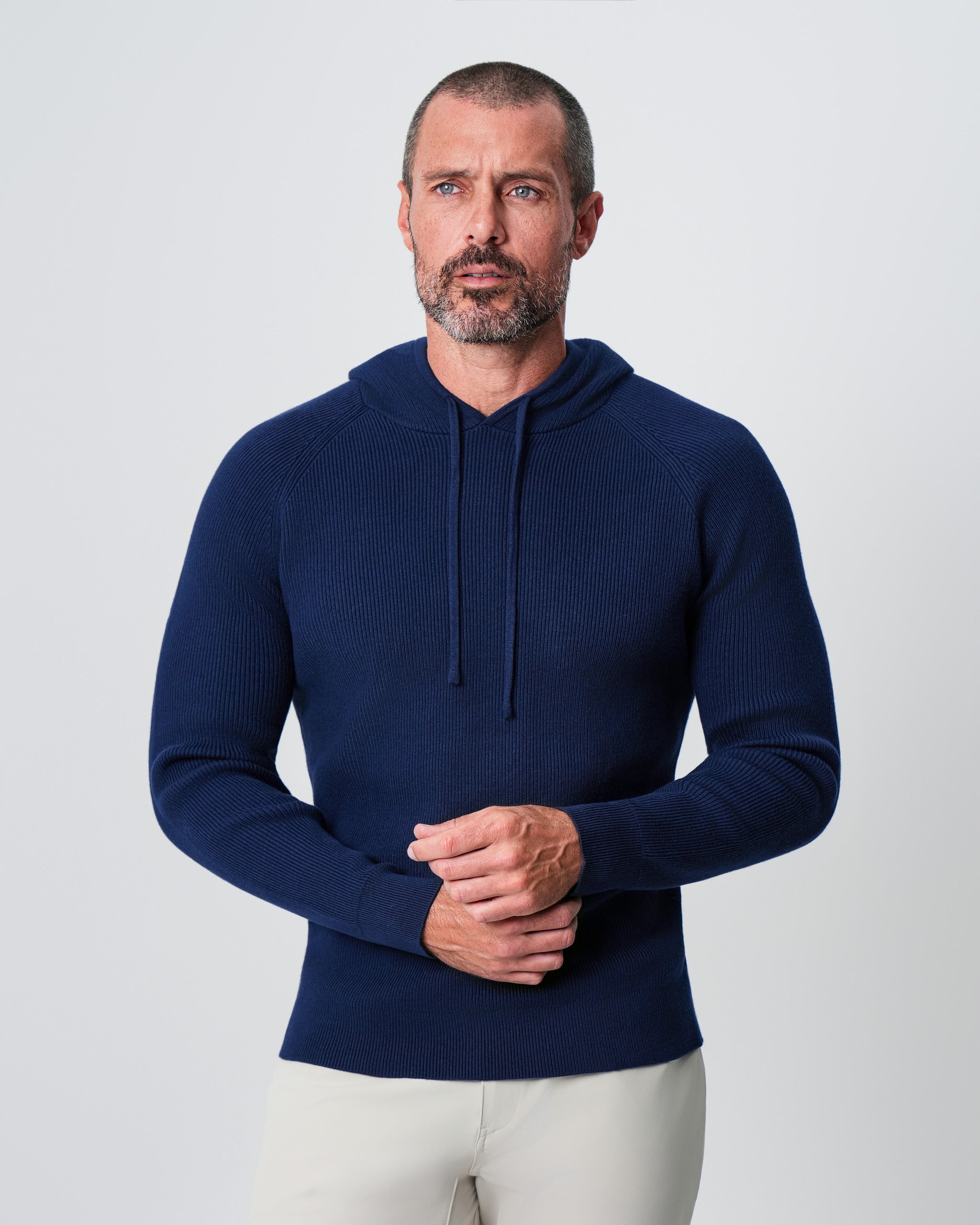 Heavy Knit Hoodie - Deep Navy