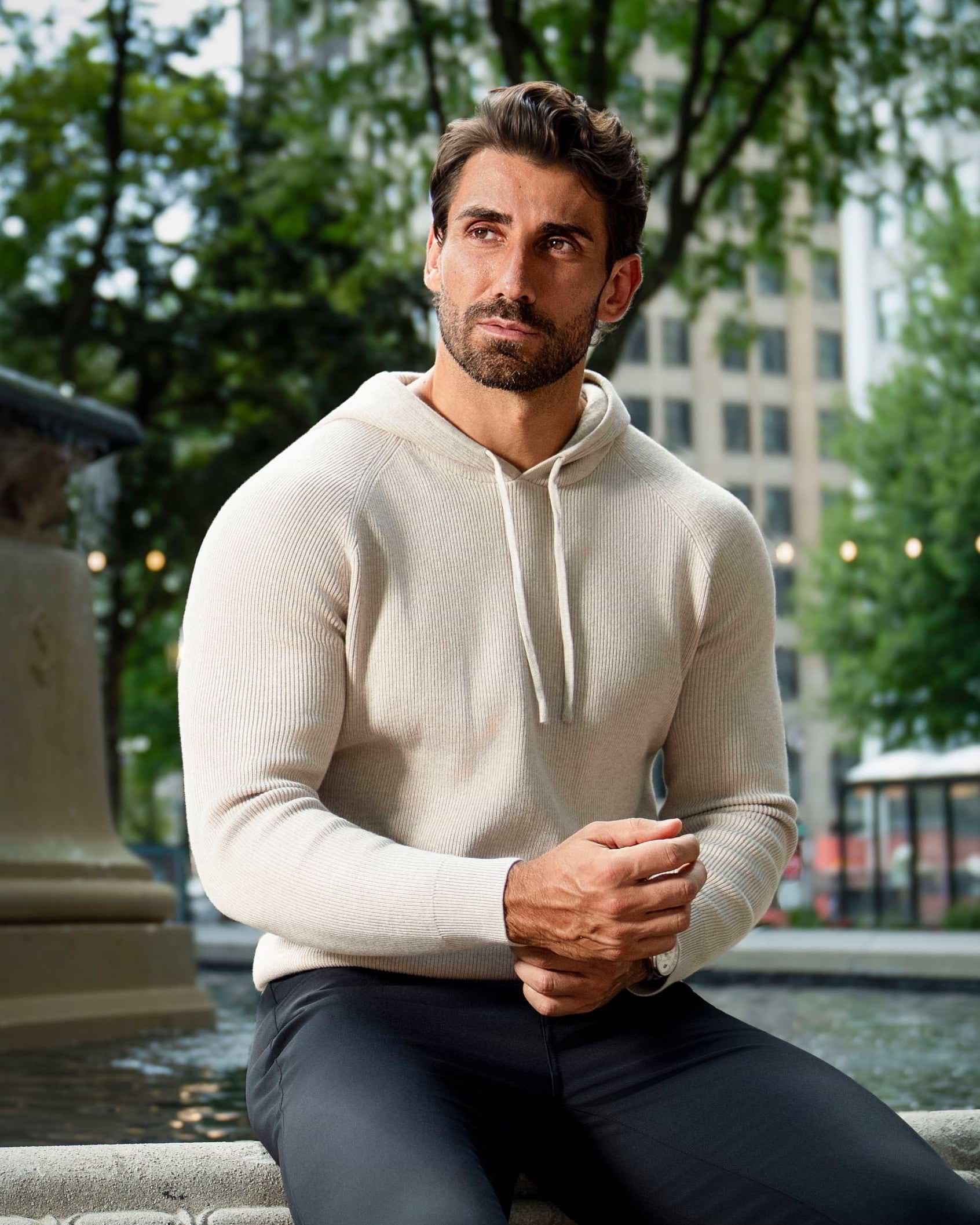 Heavy Knit Hoodie - Tan