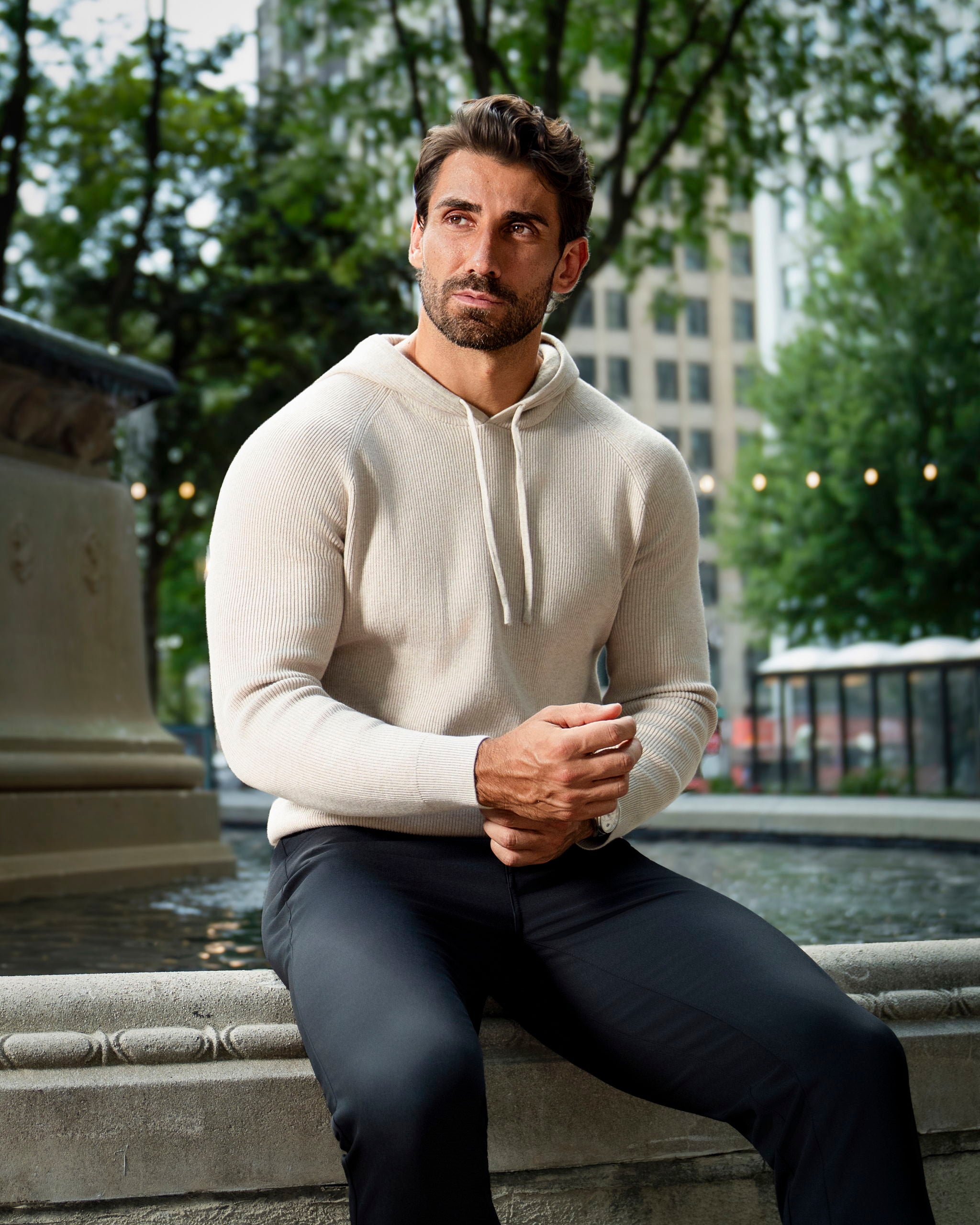 Heavy Knit Hoodie - Tan