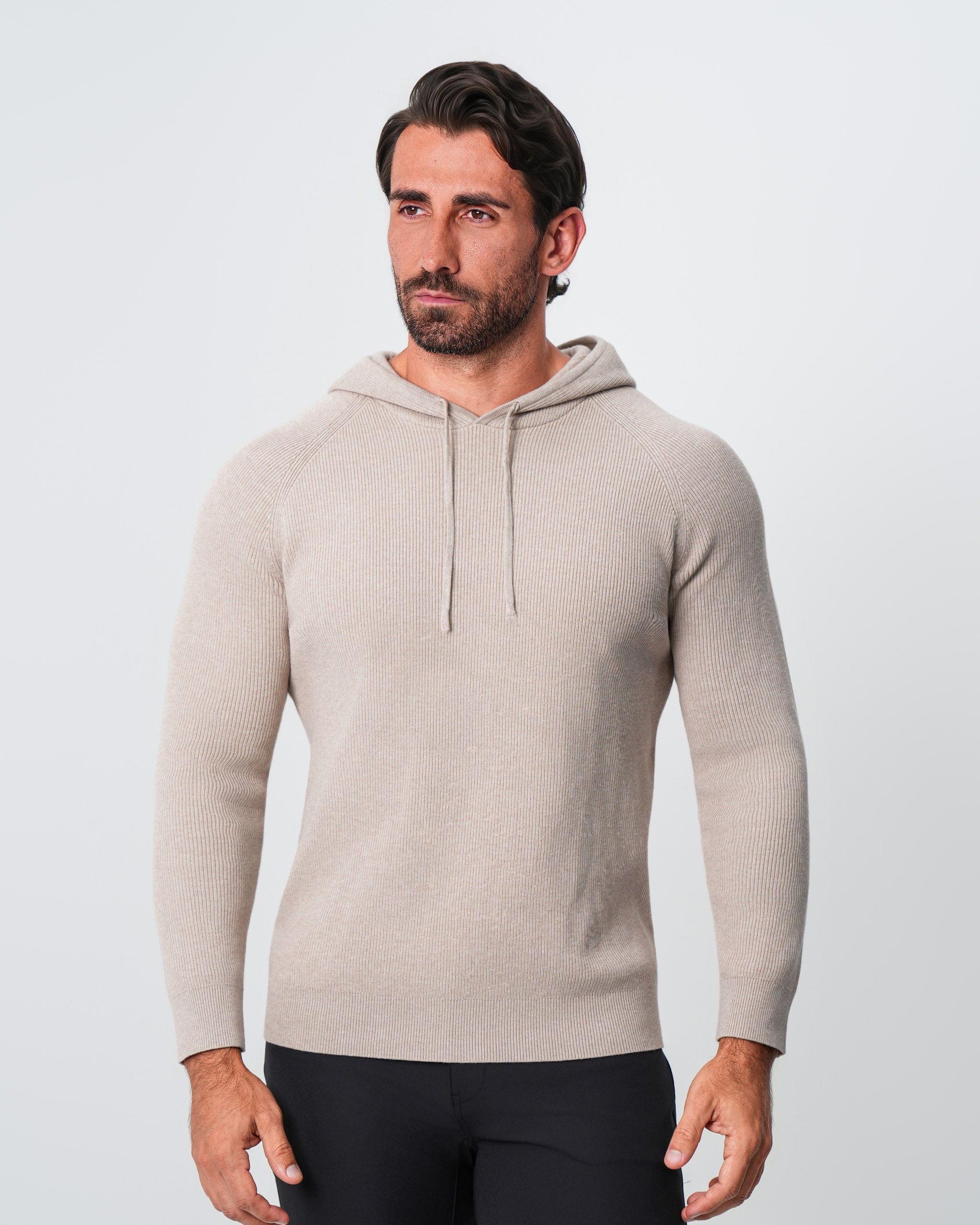 Heavy Knit Hoodie - Tan