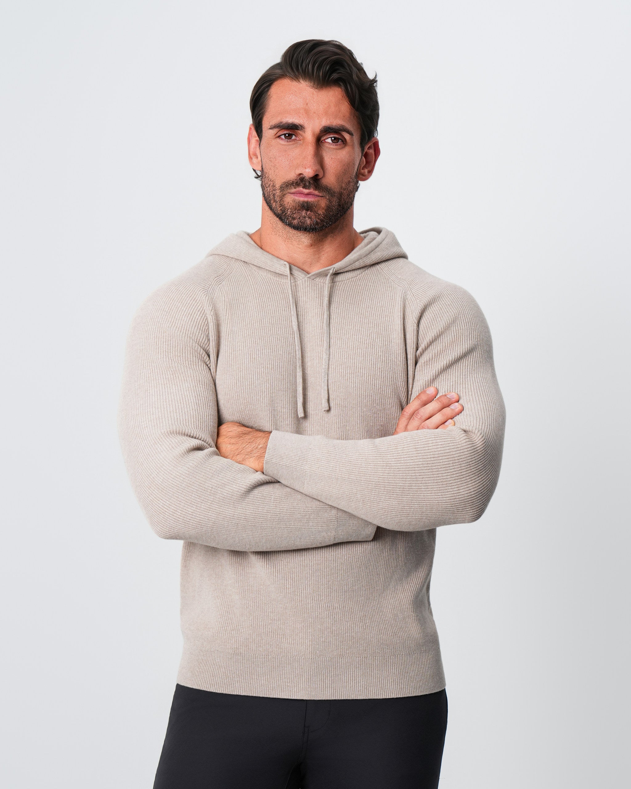 Heavy Knit Hoodie - Tan