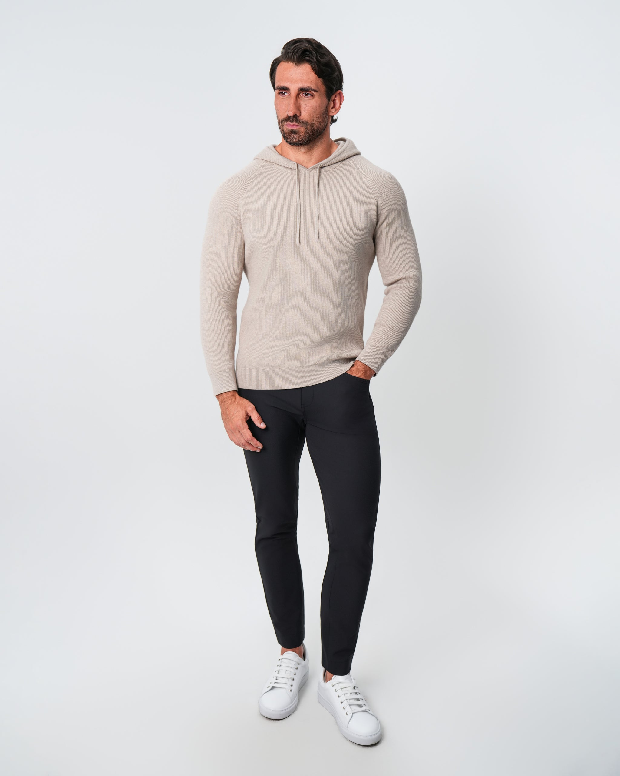 Heavy Knit Hoodie - Tan