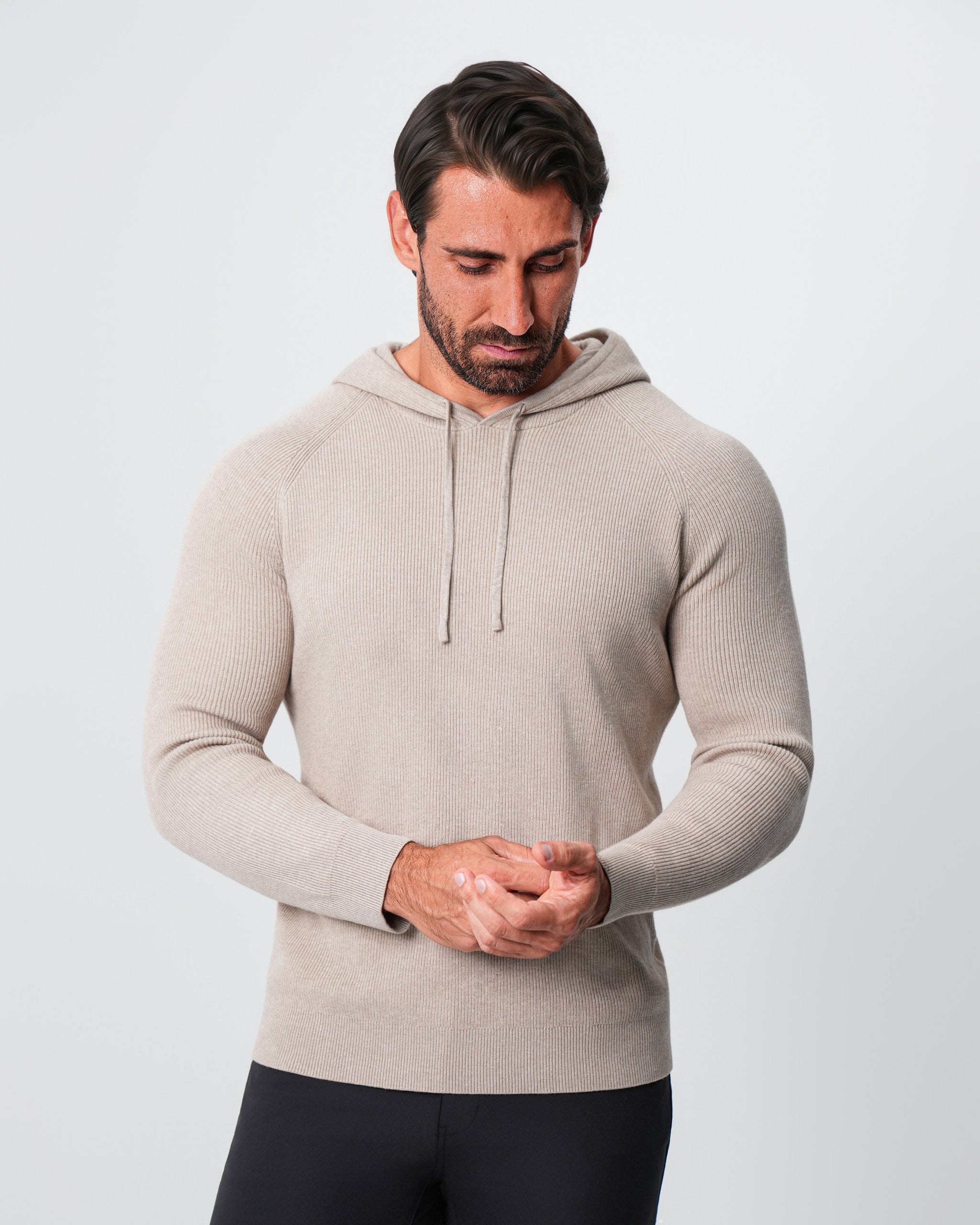 Heavy Knit Hoodie - Tan