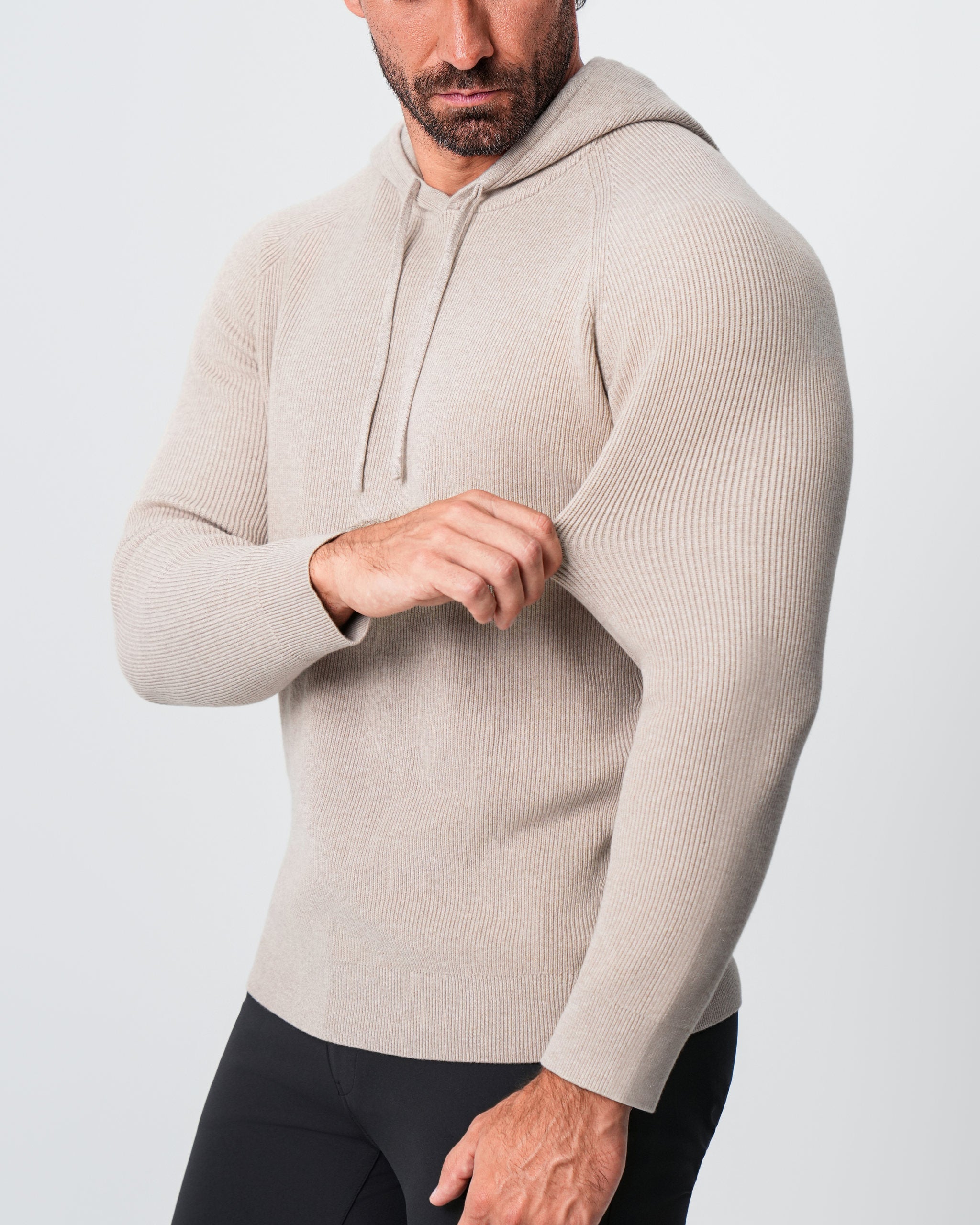 Heavy Knit Hoodie - Tan