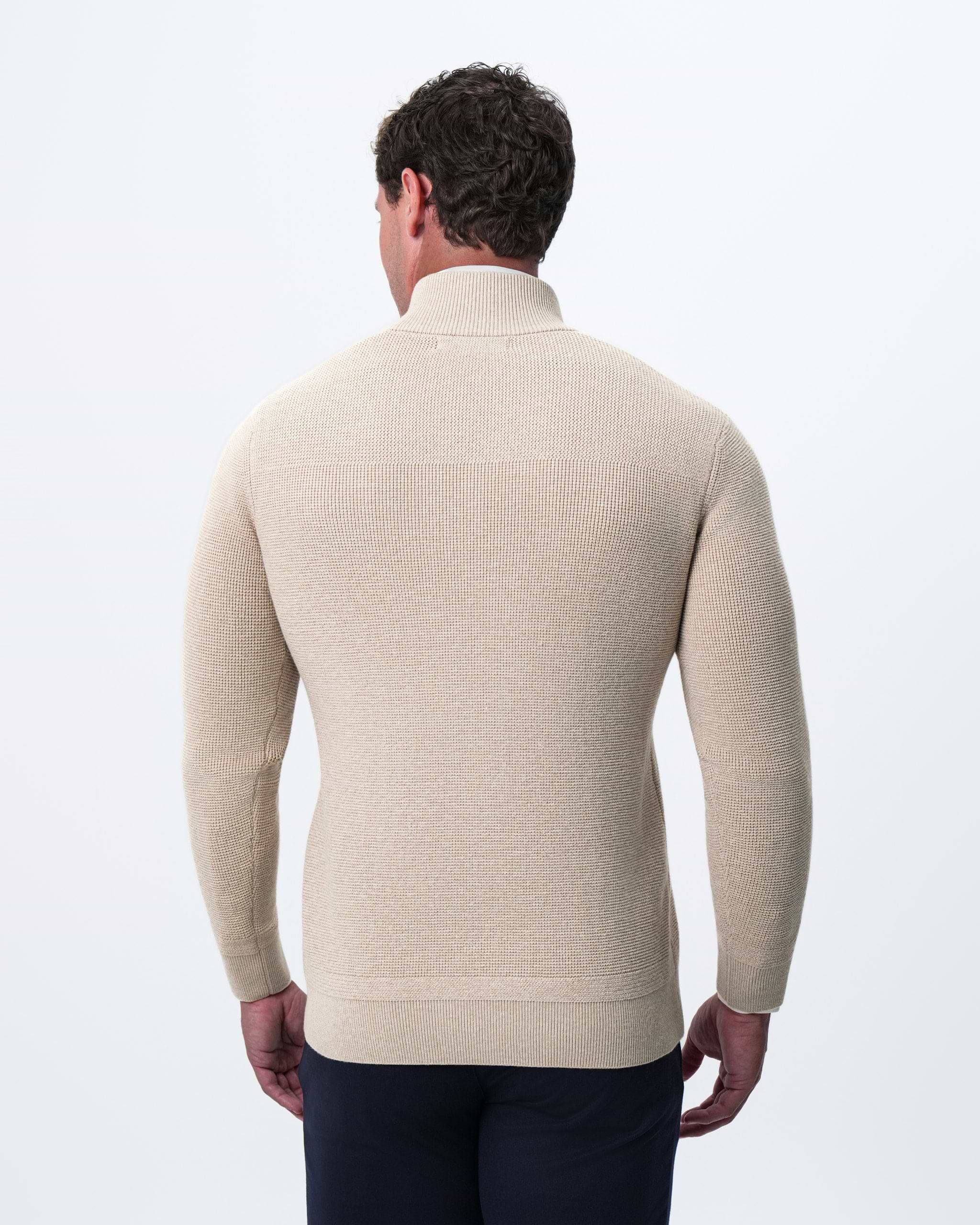 Heavy Knit Quarter Zip - Tan