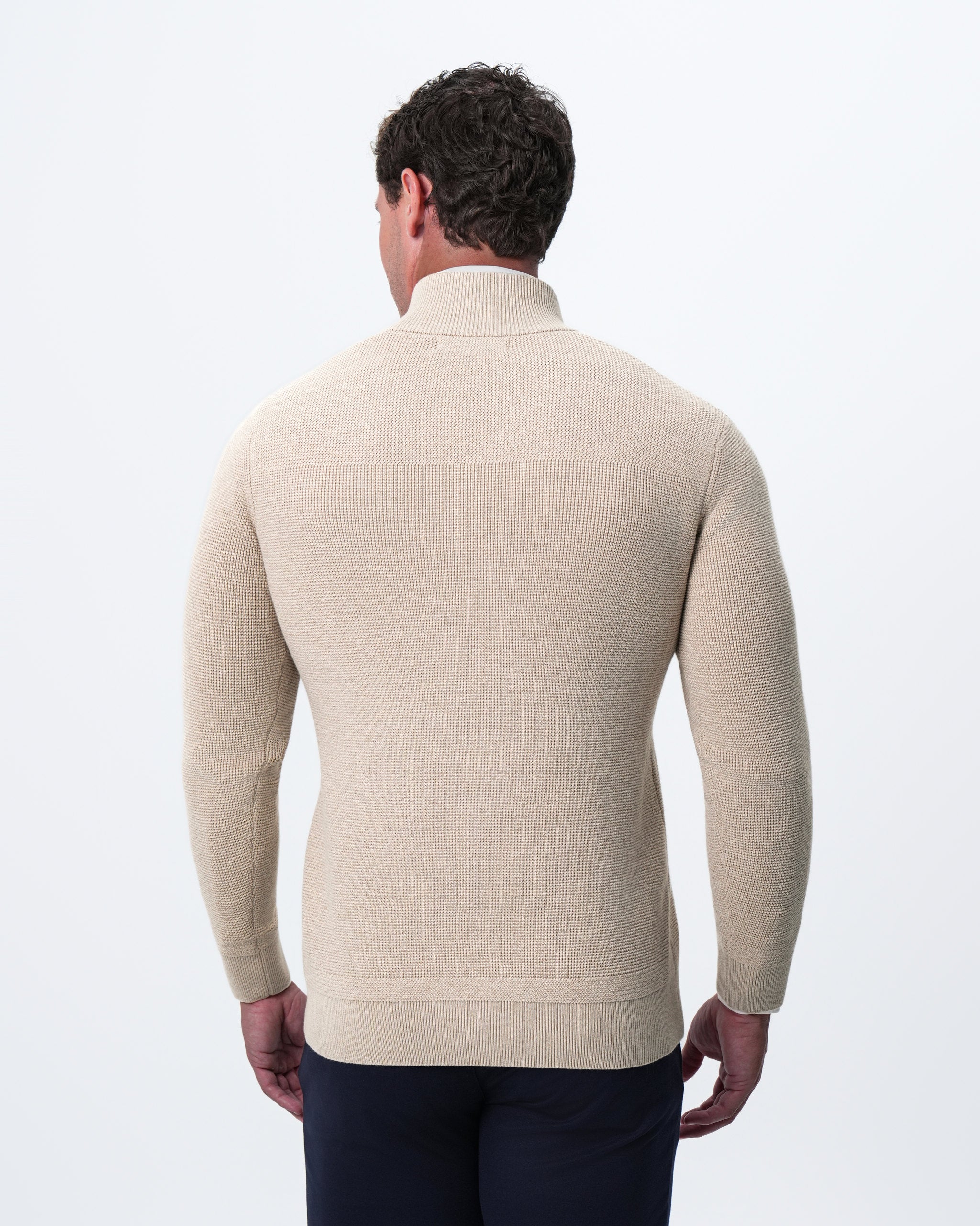 Heavy Knit Quarter Zip - Tan