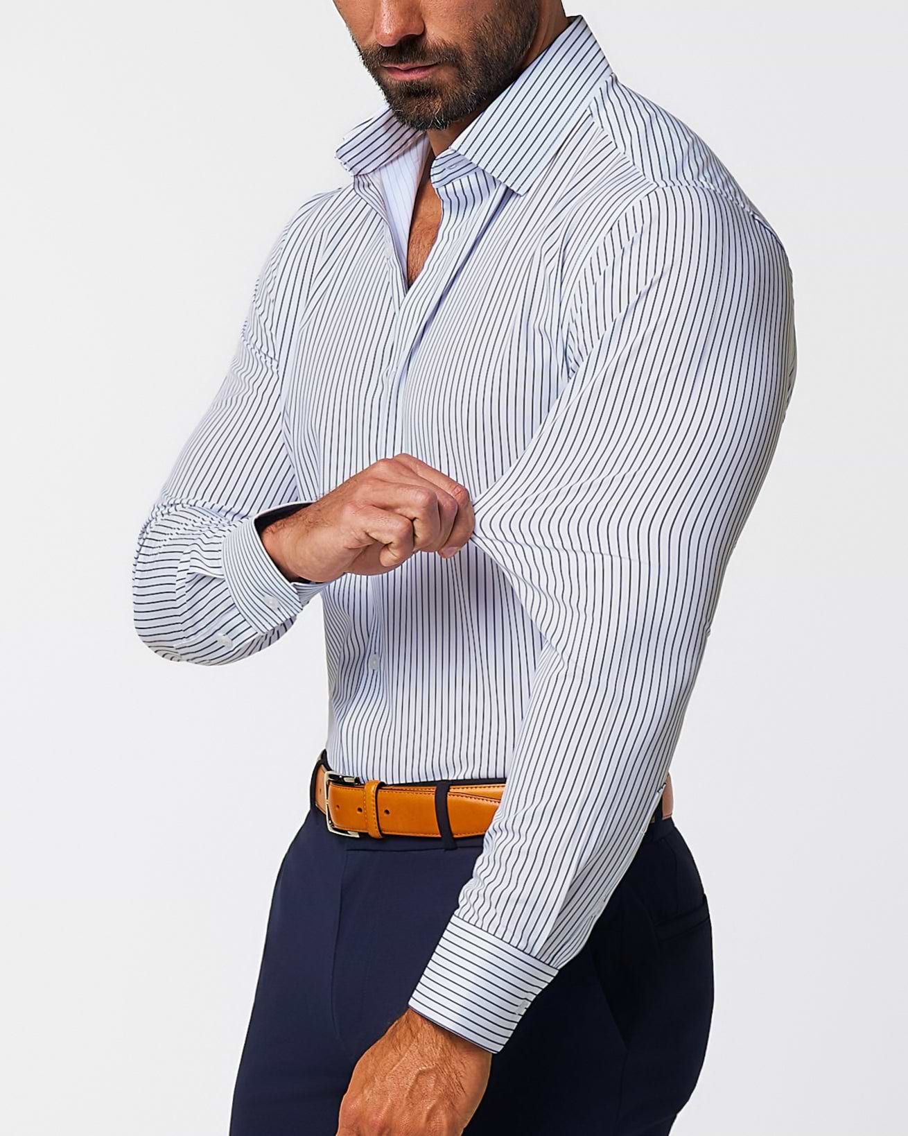 "The Hutton" Navy Pinstripe