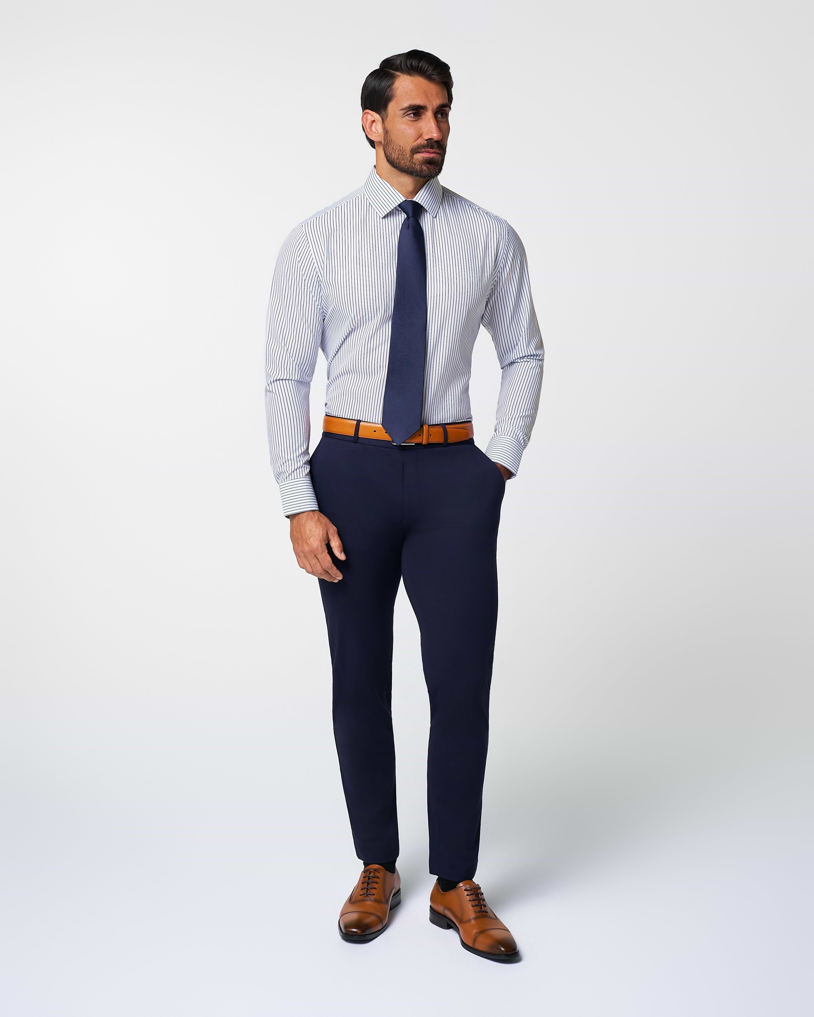 "The Hutton" Navy Pinstripe