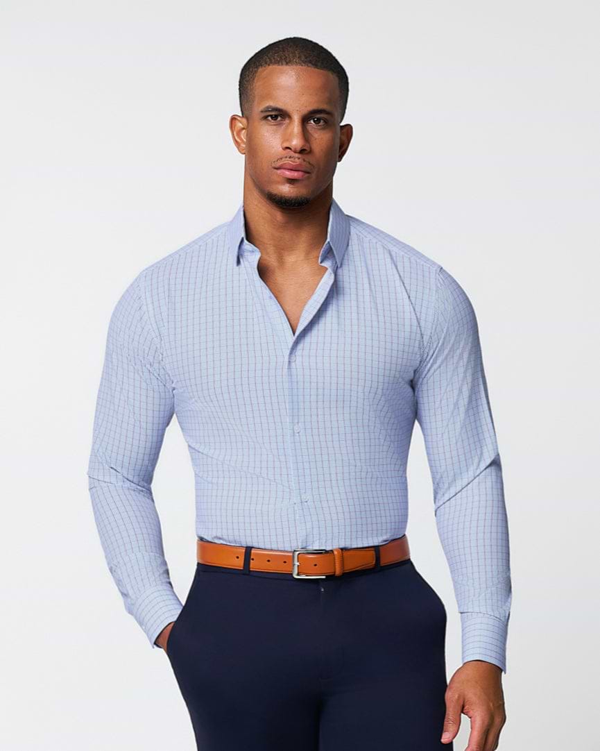 "The Ivaan" Blue & Purple Double Grid