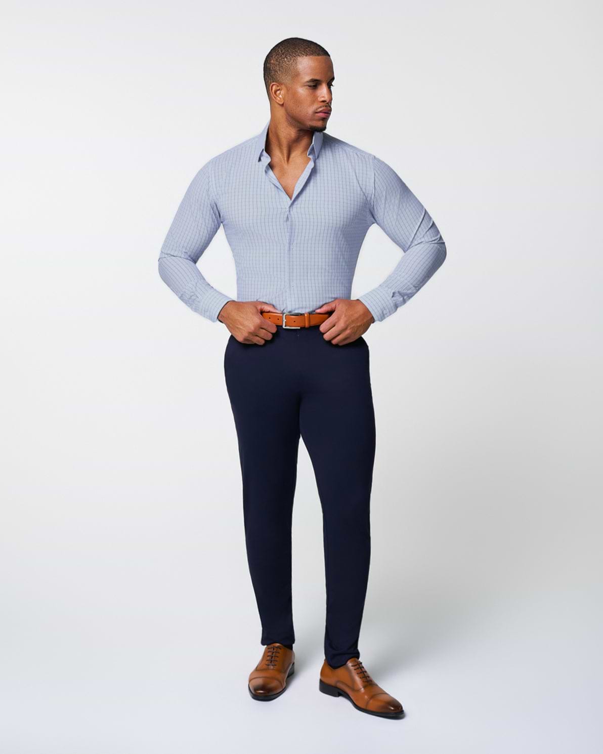 "The Ivaan" Blue & Purple Double Grid