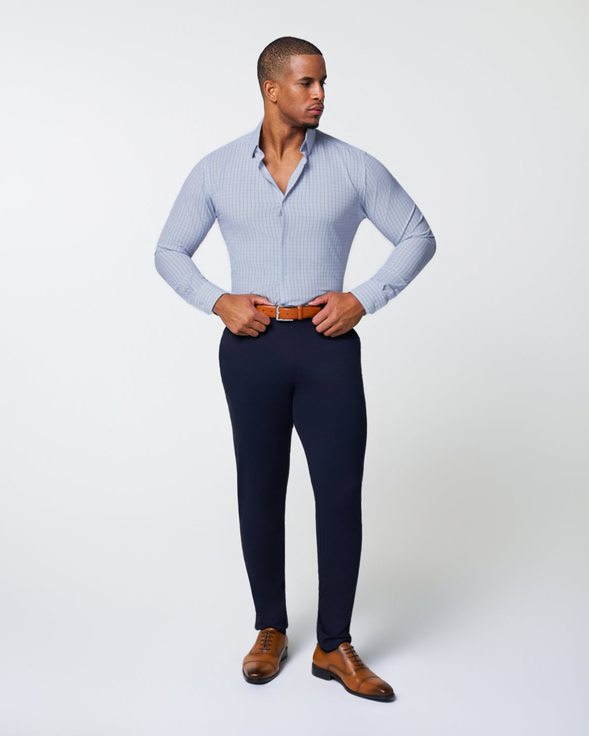 "The Ivaan" Blue & Purple Double Grid