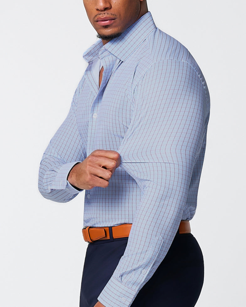 "The Ivaan" Blue & Purple Double Grid