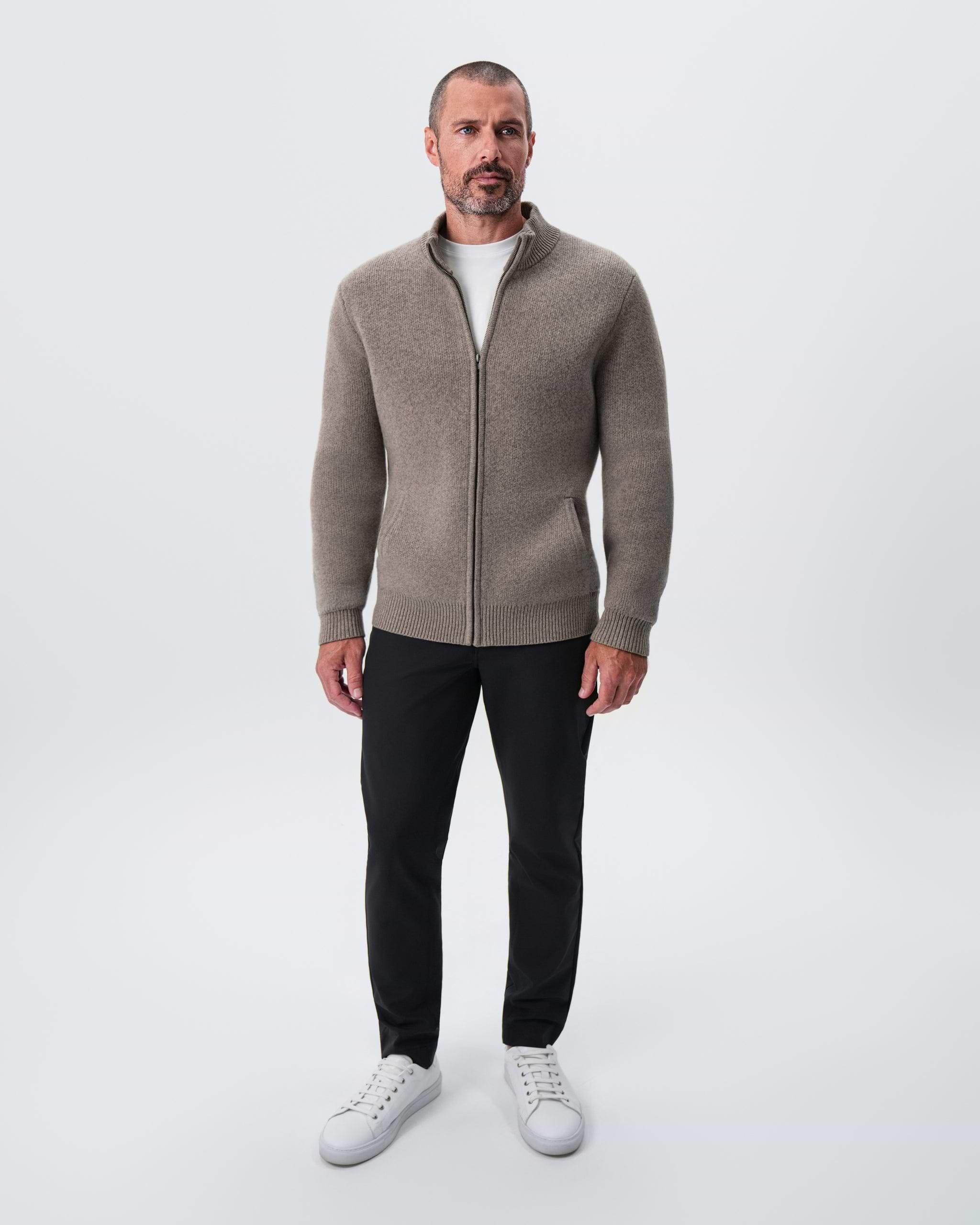 Knit Sweater Bomber - Taupe