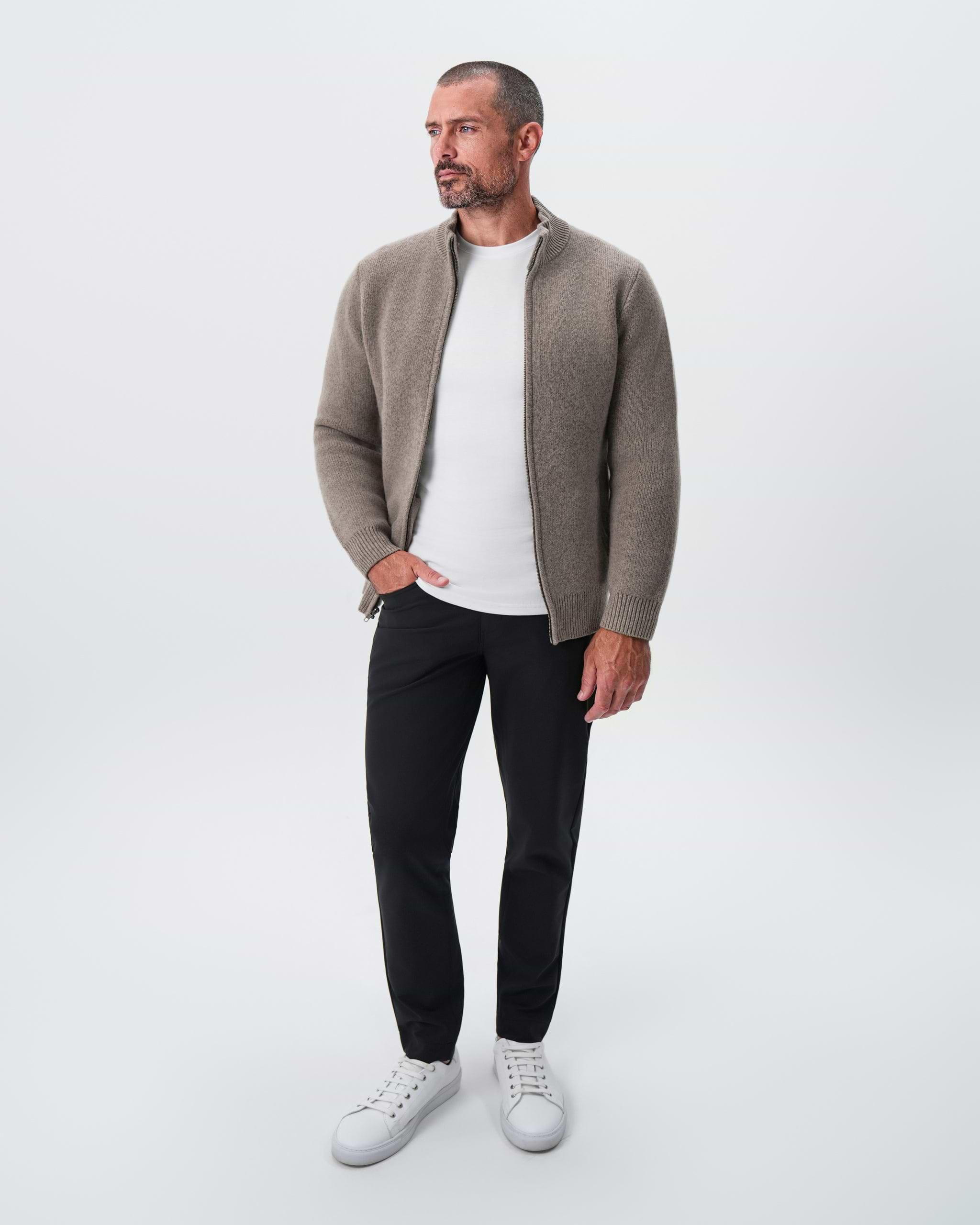 Knit Sweater Bomber - Taupe