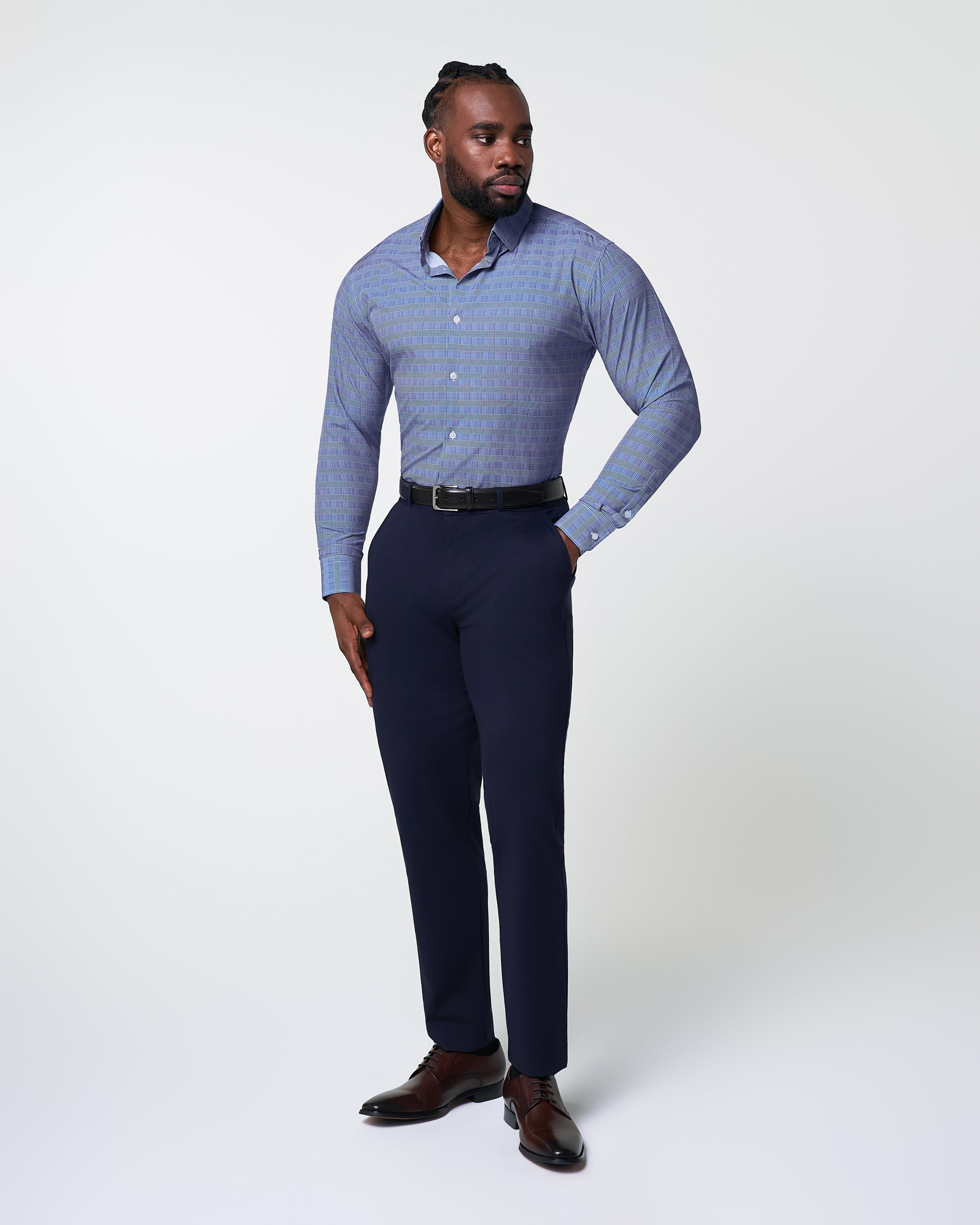 "The Knox" Navy & White Plaid