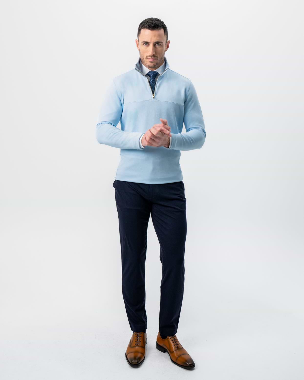 Quarter Zip - Light Blue