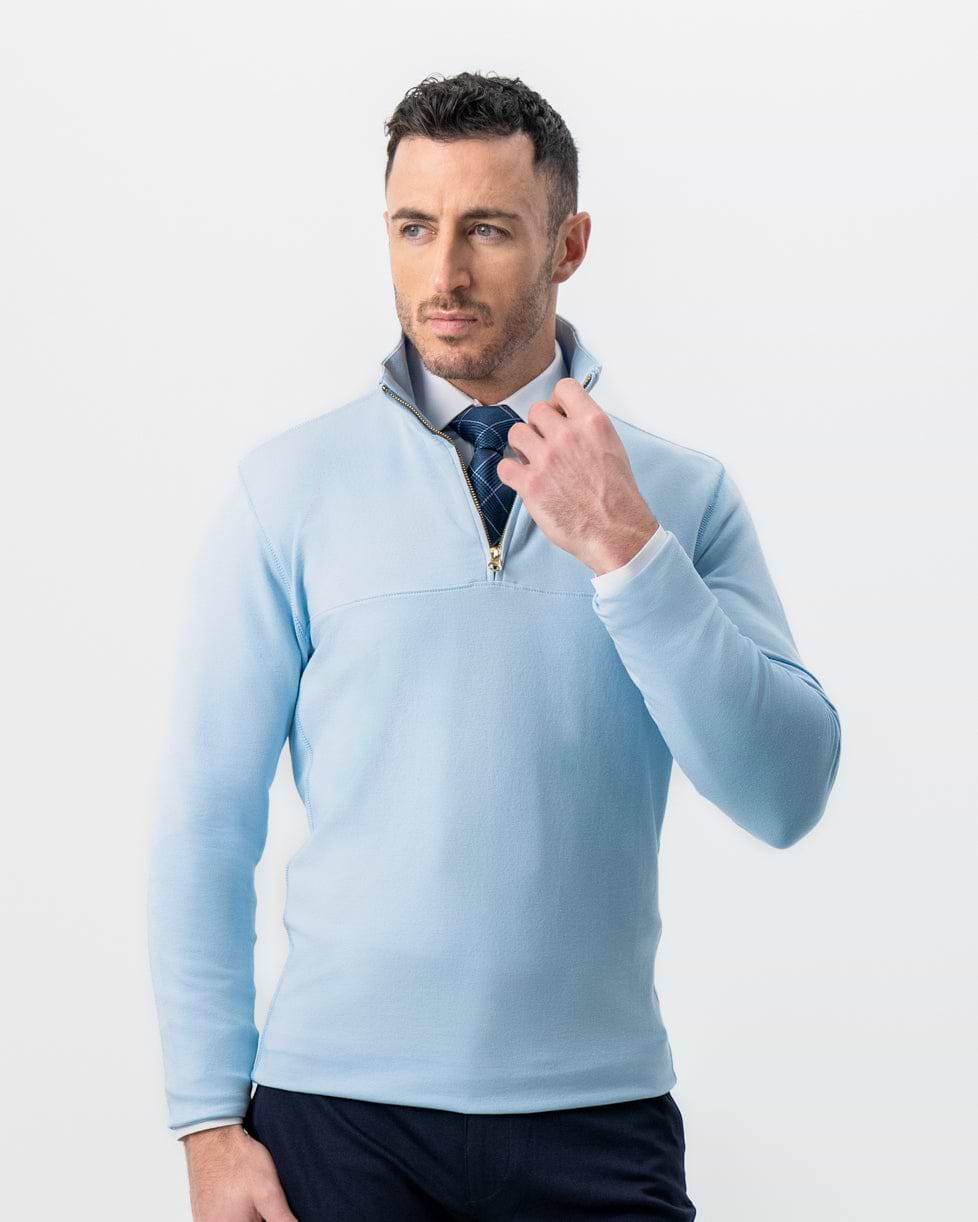 Quarter Zip - Light Blue