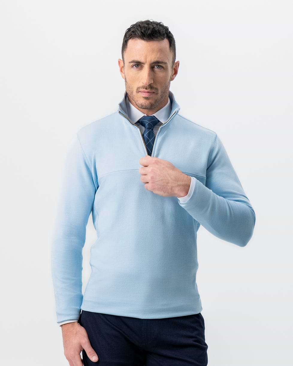 Quarter Zip - Light Blue