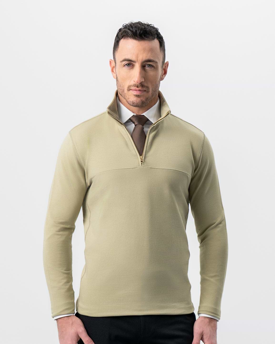 Quarter Zip - Light Olive