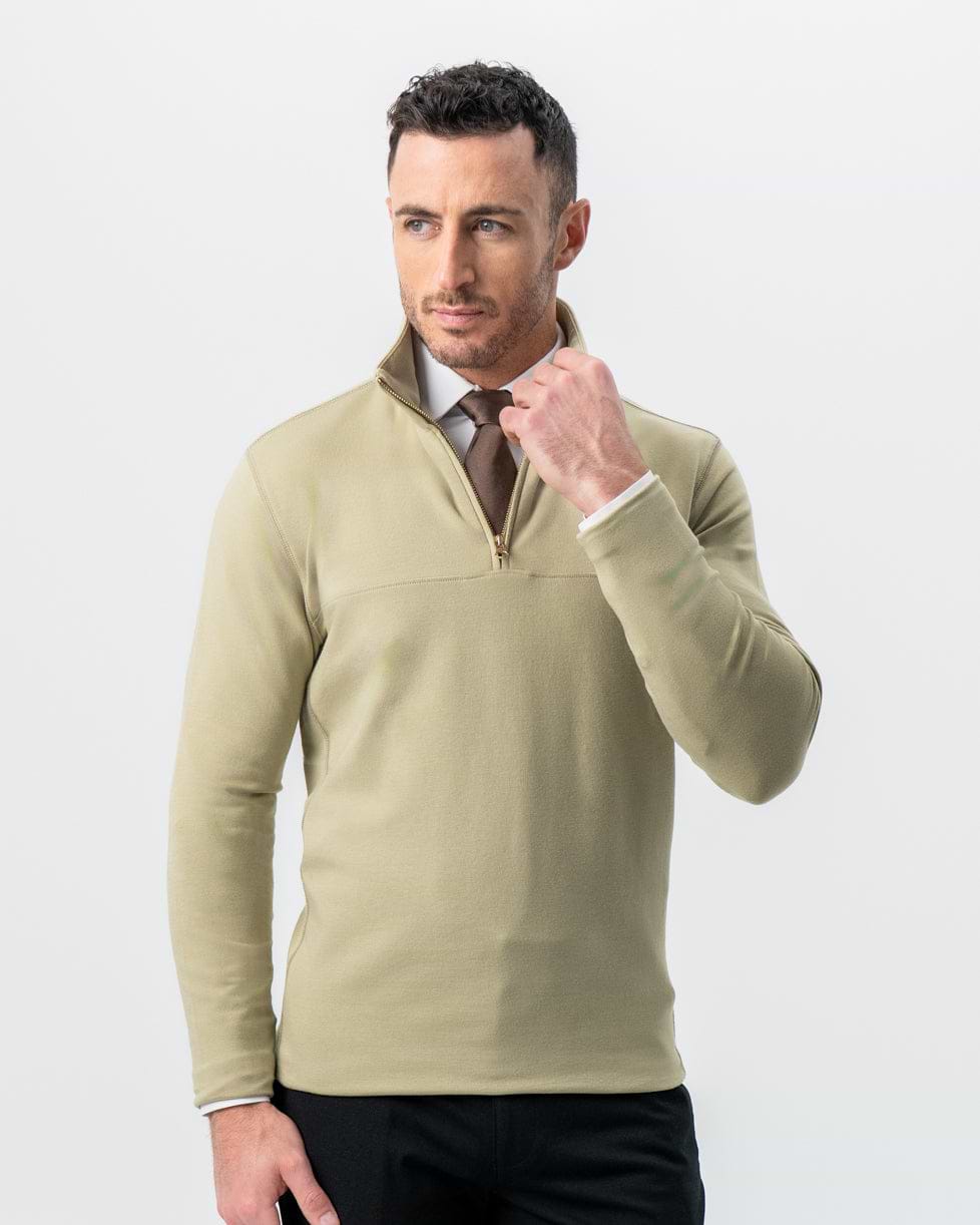 Quarter Zip - Light Olive