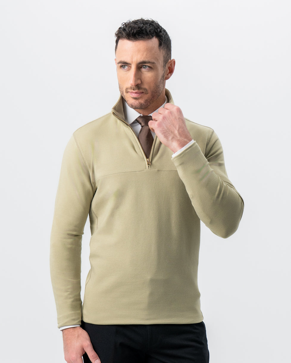 Quarter Zip - Light Olive