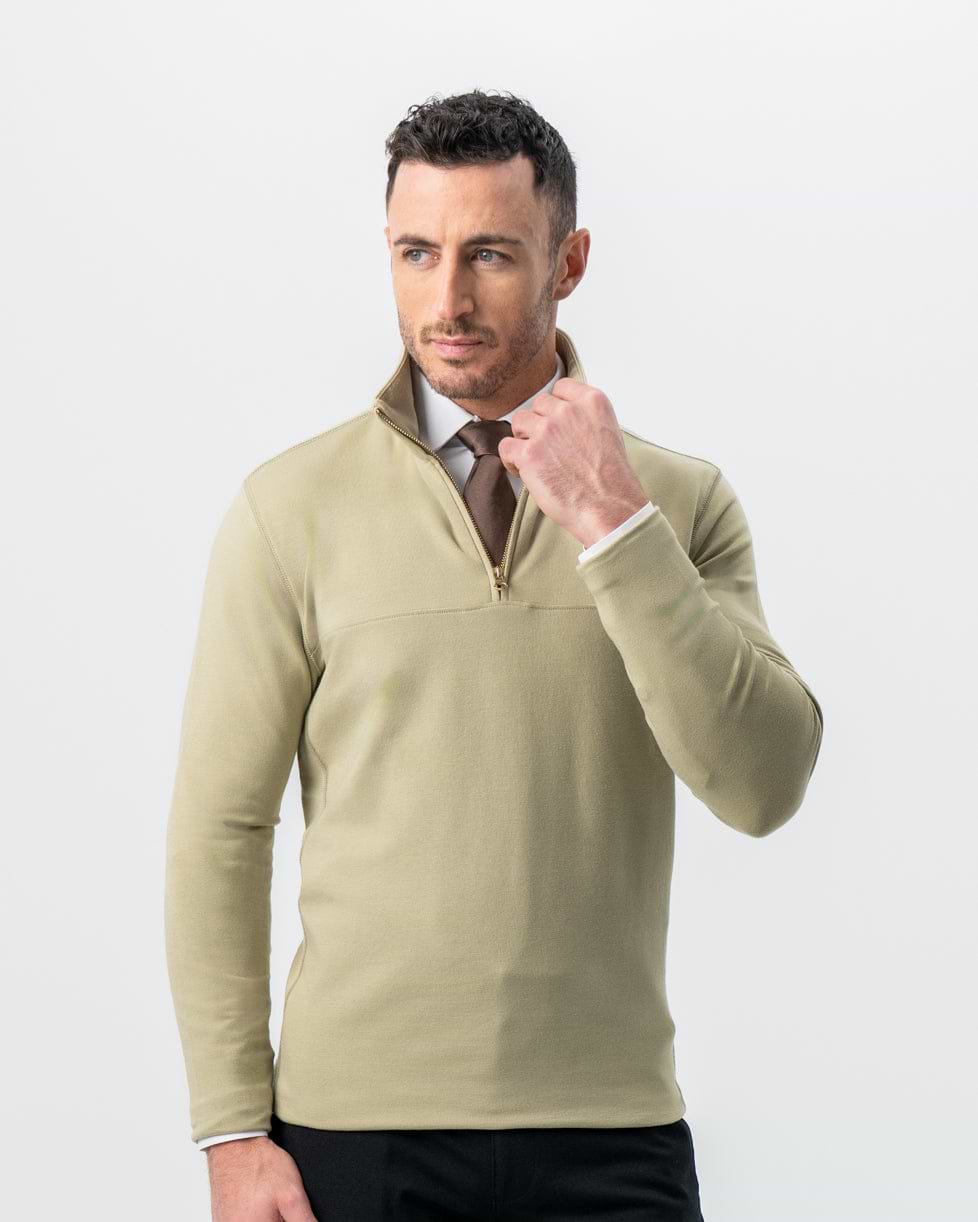Quarter Zip - Light Olive