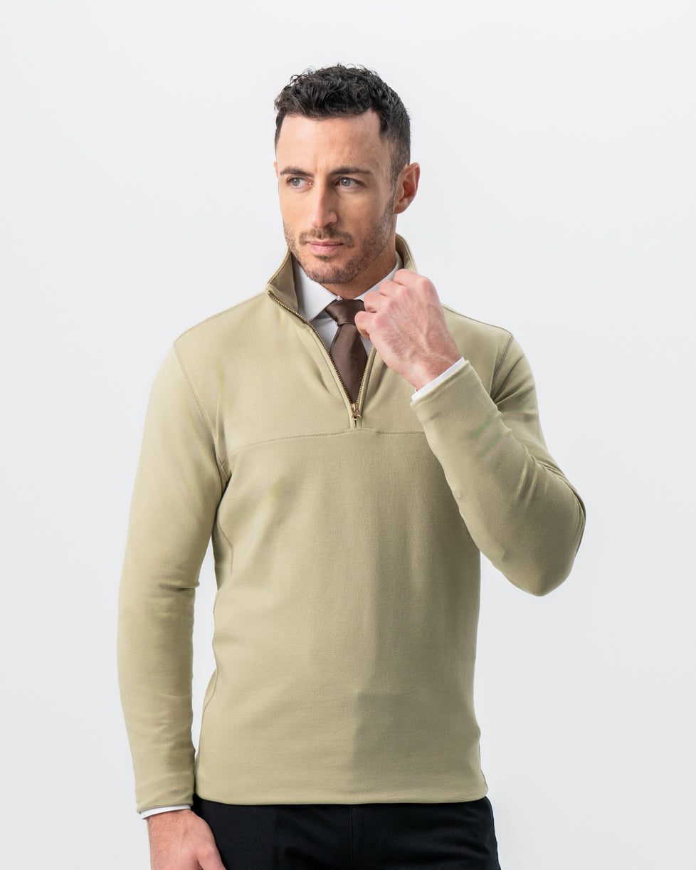 Quarter Zip - Light Olive