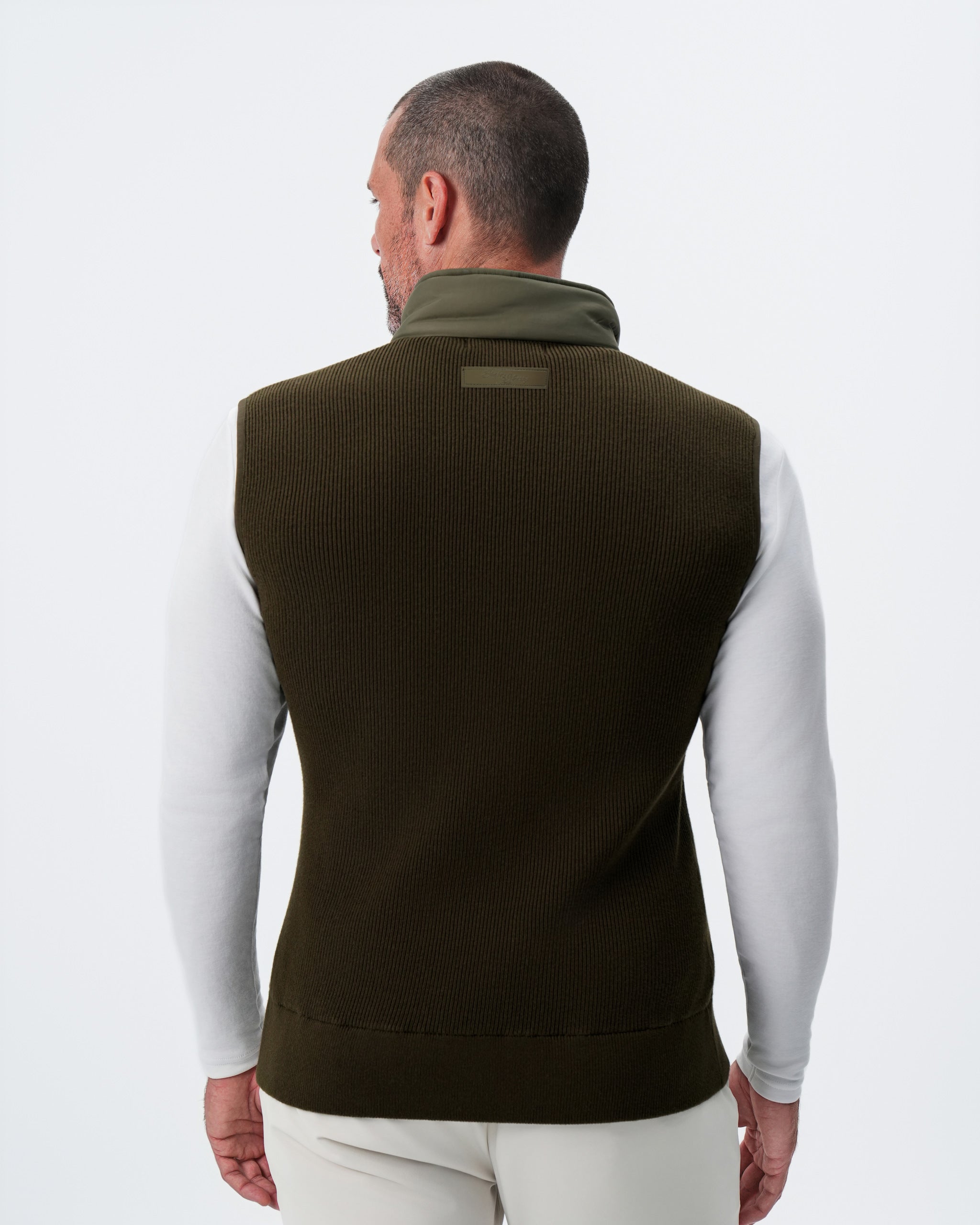 Lightweight Knit Down Vest - Olive