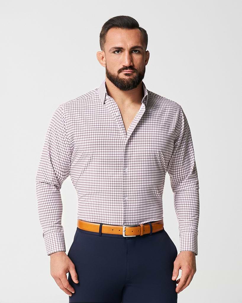 "The Maurice" Maroon Windowpane