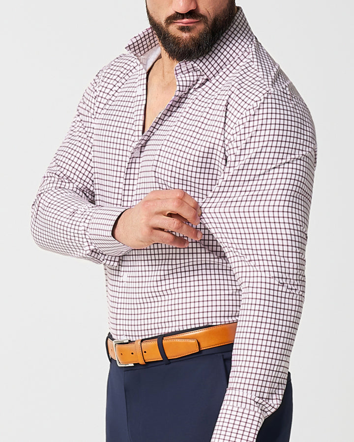 "The Maurice" Maroon Windowpane