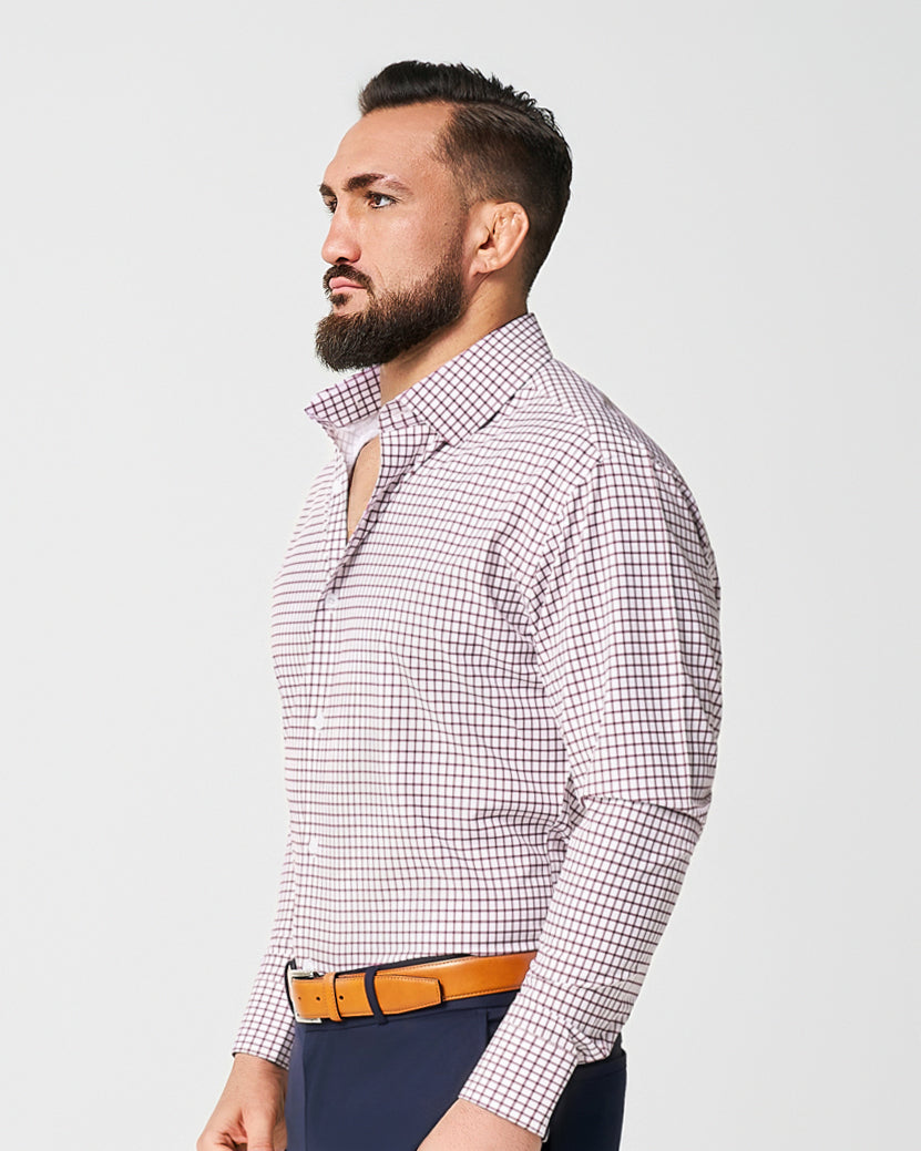 "The Maurice" Maroon Windowpane