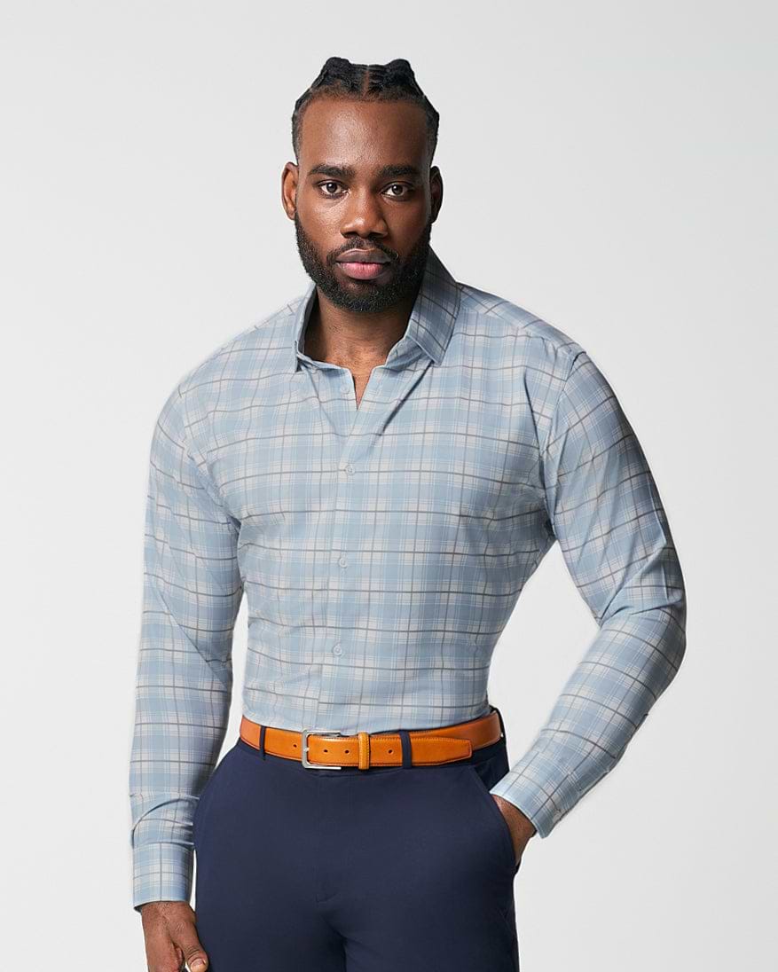 "The Mello" Light Blue & Grey Multi Plaid