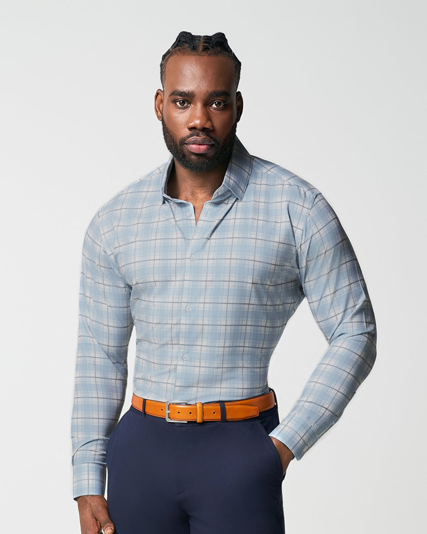 "The Mello" Light Blue & Grey Multi Plaid