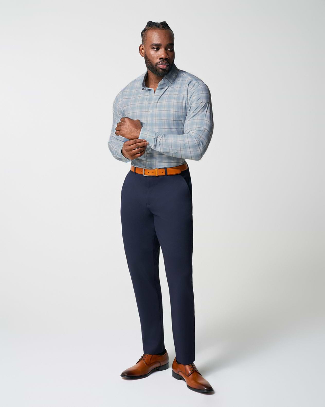 "The Mello" Light Blue & Grey Multi Plaid