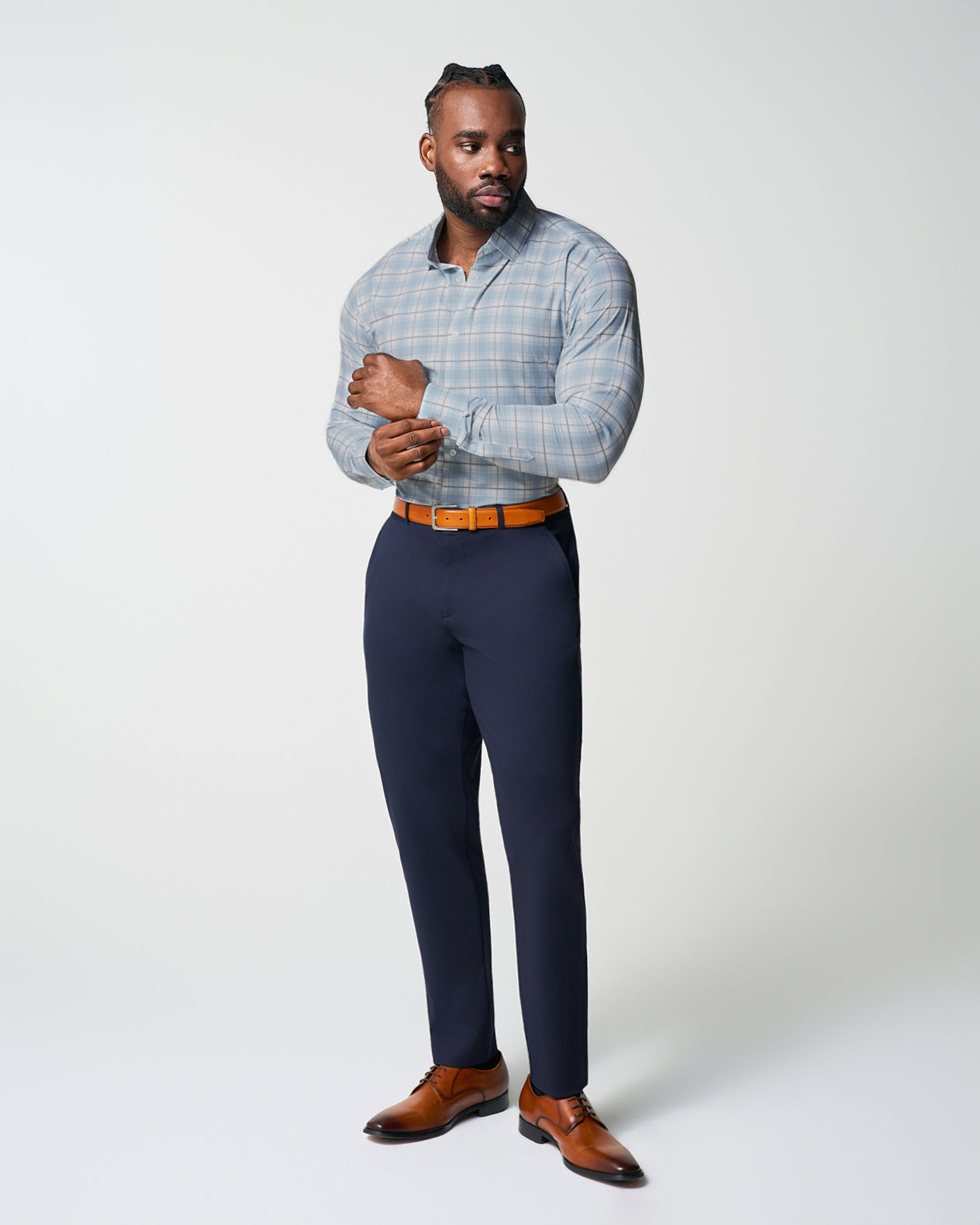 "The Mello" Light Blue & Grey Multi Plaid