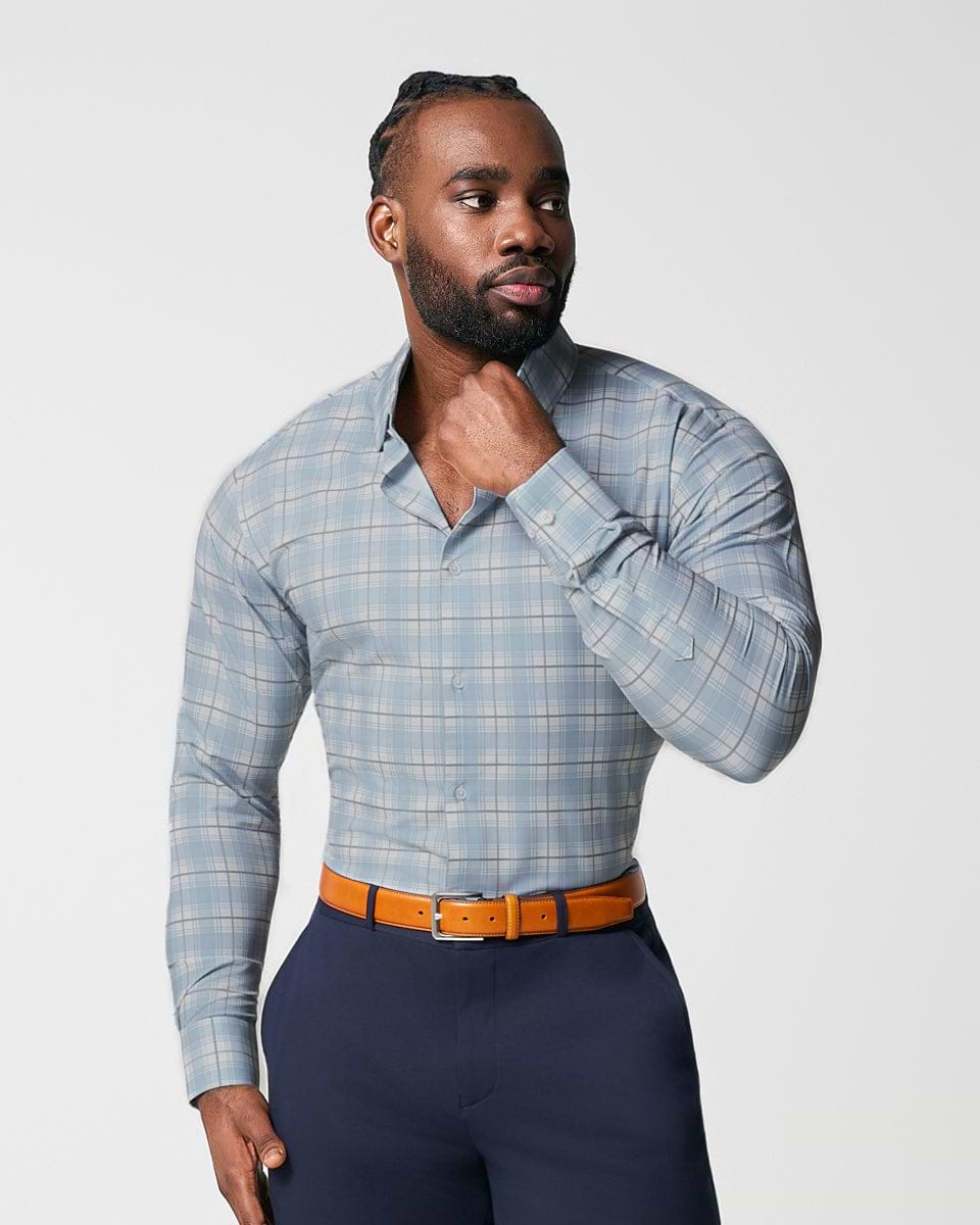 "The Mello" Light Blue & Grey Multi Plaid
