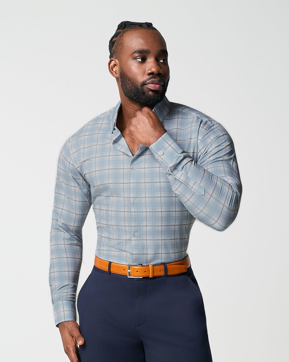 "The Mello" Light Blue & Grey Multi Plaid