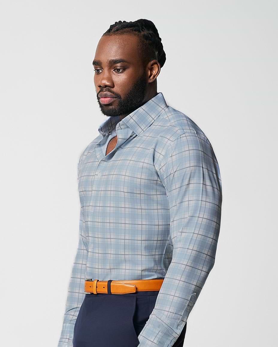 "The Mello" Light Blue & Grey Multi Plaid