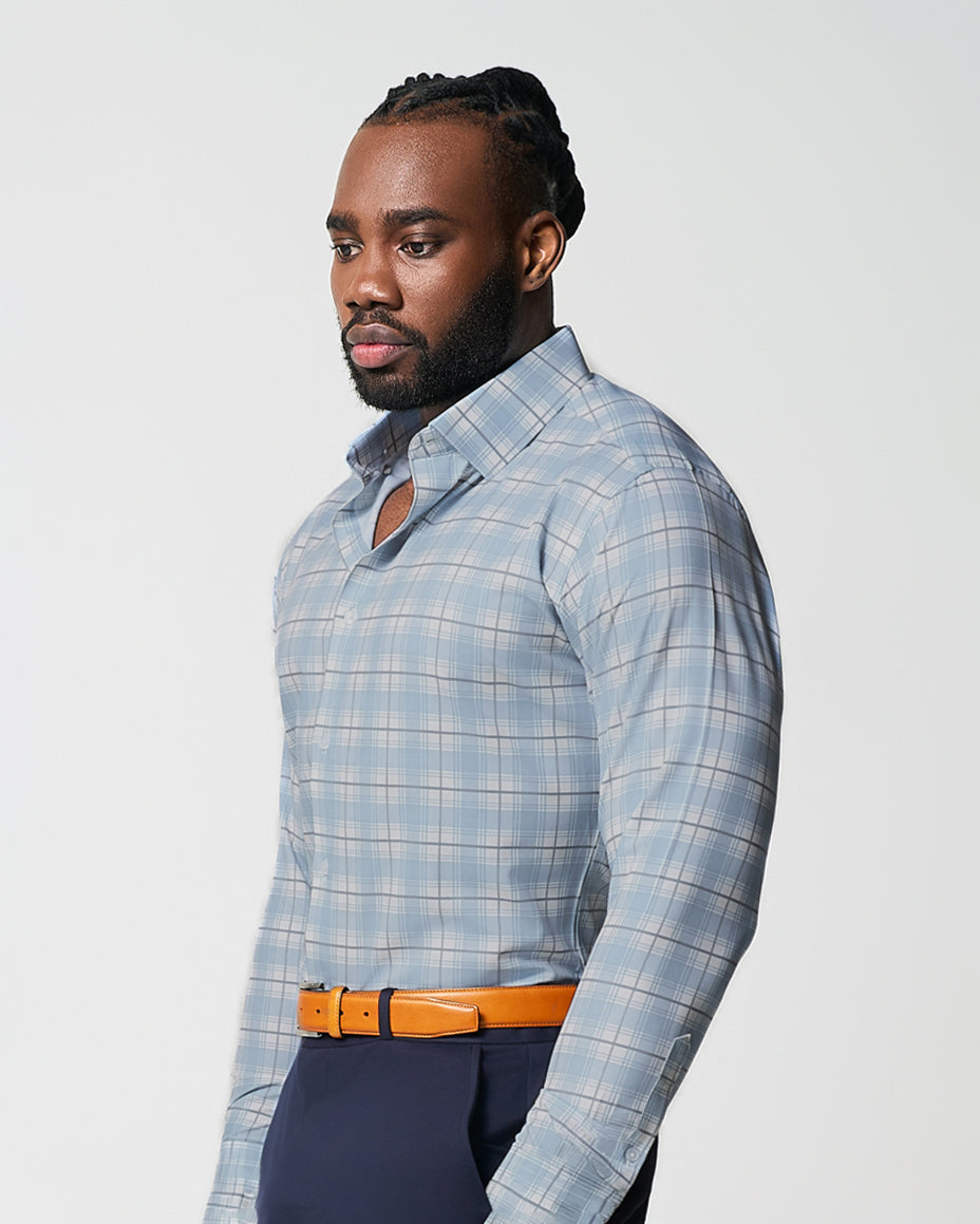 "The Mello" Light Blue & Grey Multi Plaid